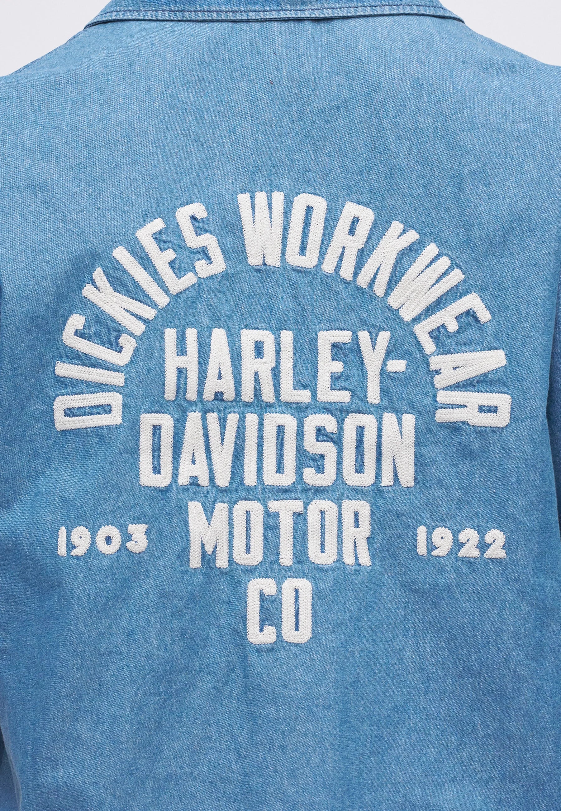 CAMICIA DICKIES X HARLEY DAVIDSON IN COTONE BLU CHAMBRAY
