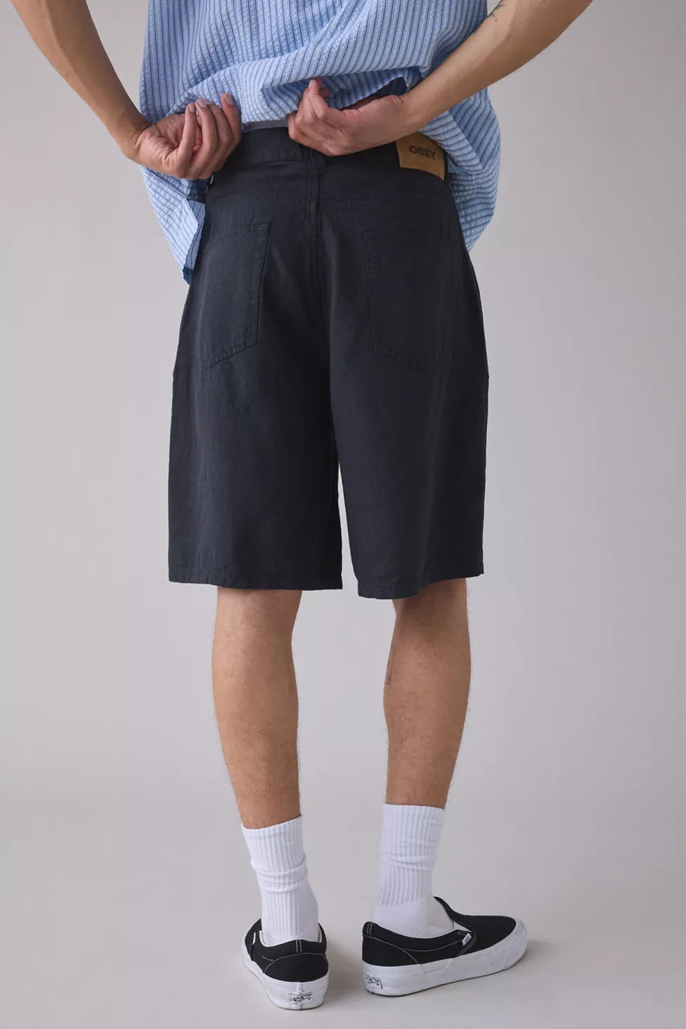 SHORTS BAGGY IN LINO NERO