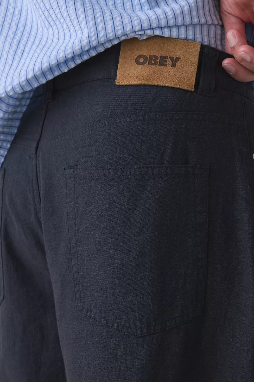 SHORTS BAGGY IN LINO NERO