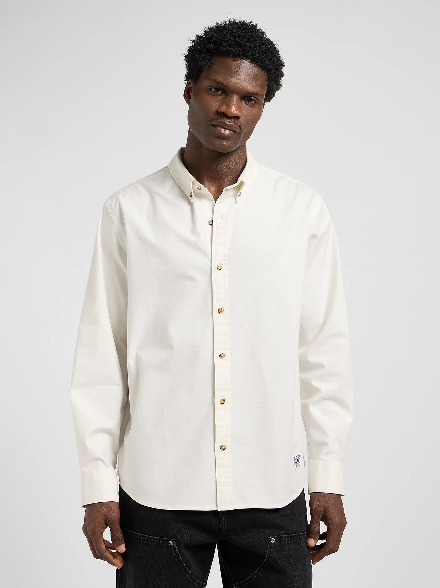 CAMICIA SENZA TASCHE BUTTON DOWN ECRU