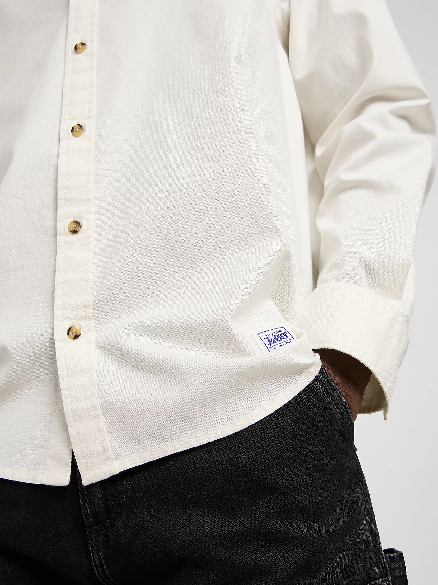 CAMICIA SENZA TASCHE BUTTON DOWN ECRU