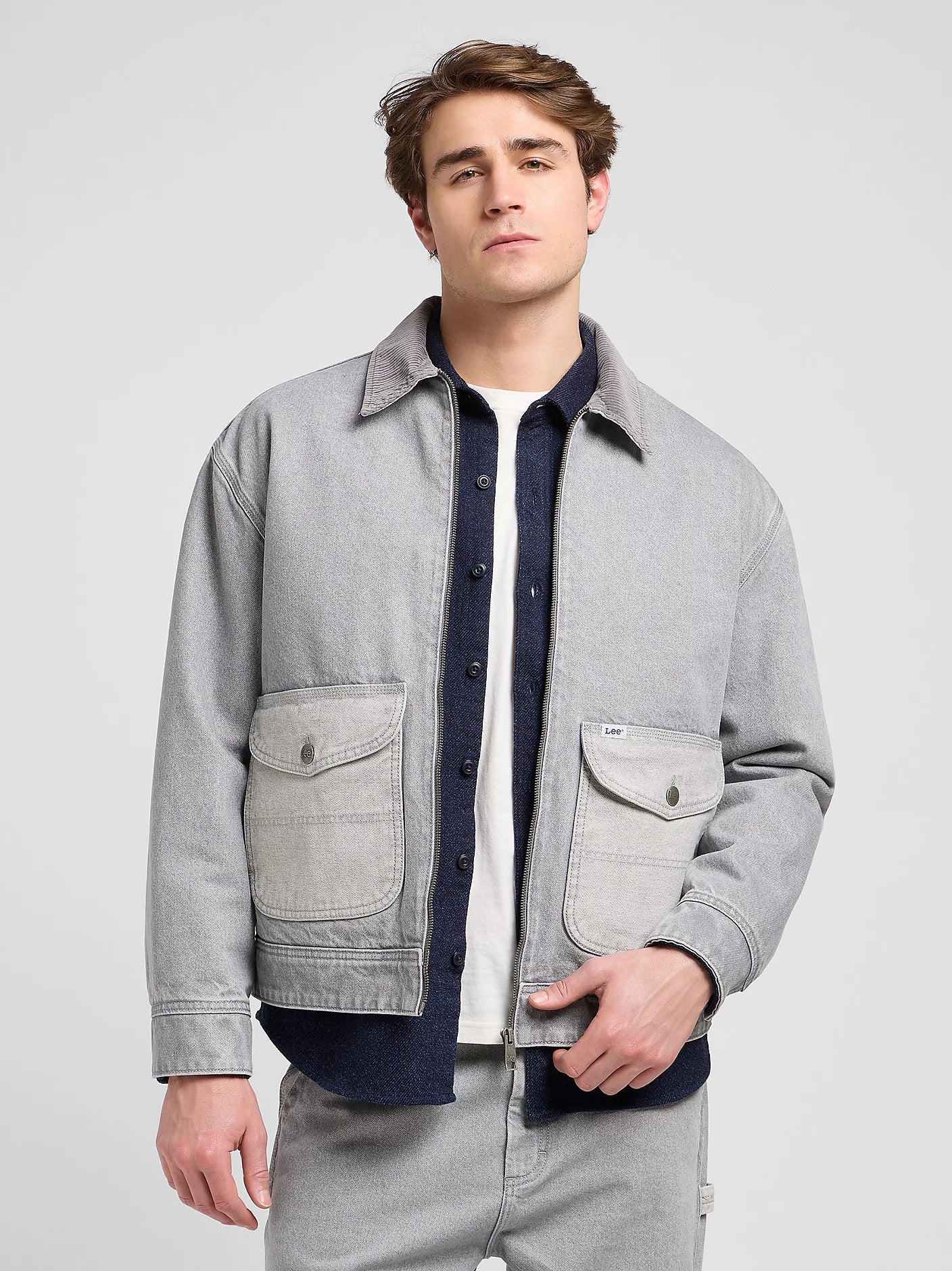 GIACCA WORKWEAR RELAXED BICOLORE IN DENIM