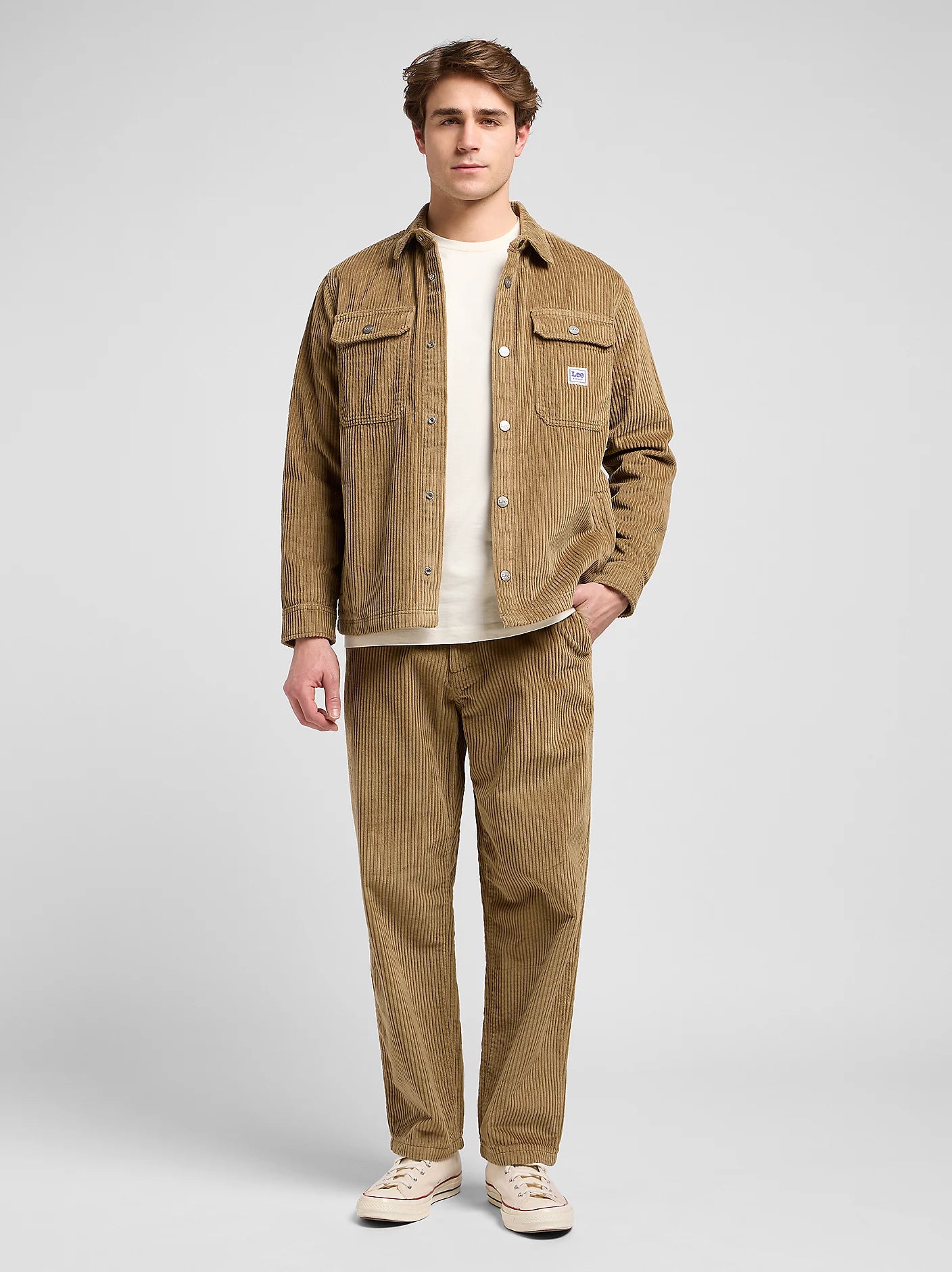 WORKWEAR CHINO LOOSE FIT VELLUTO 500 RIGHE BEIGE