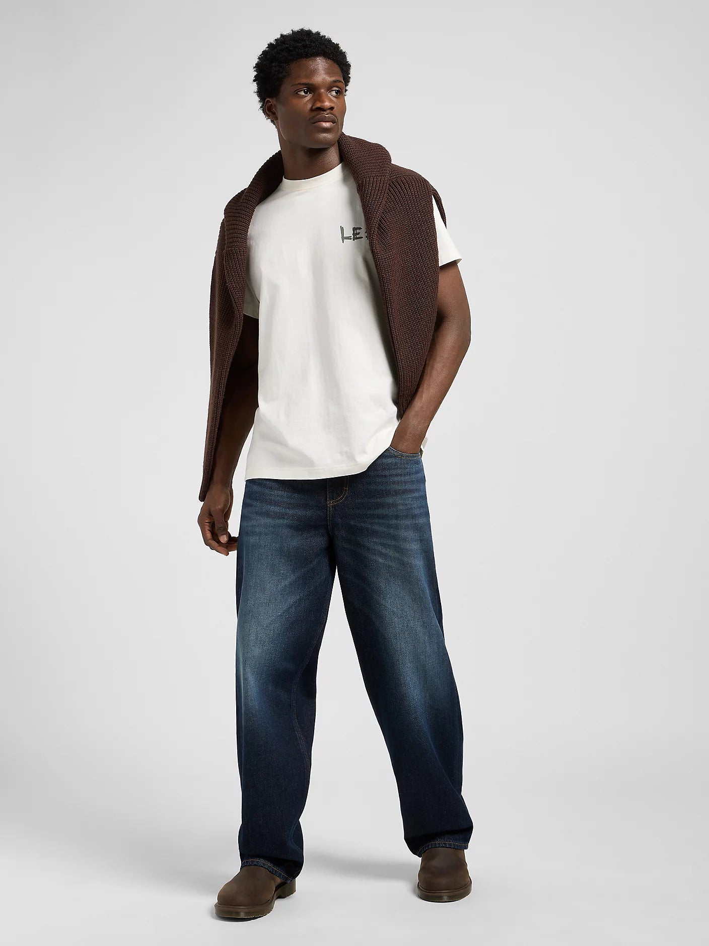 DENIM BAGGY STONE WASH STONE WASH BAFFATO SCURO