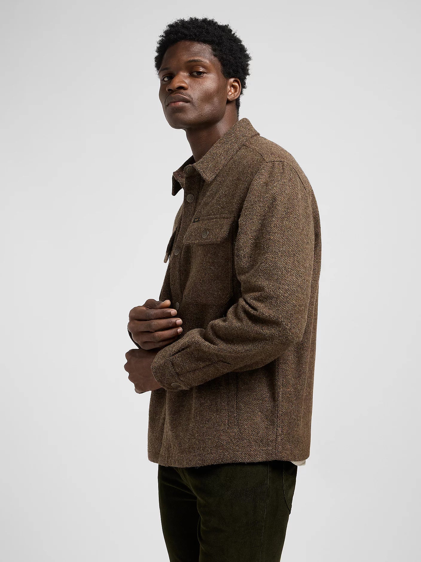 Overshirt in lana relaxed fit