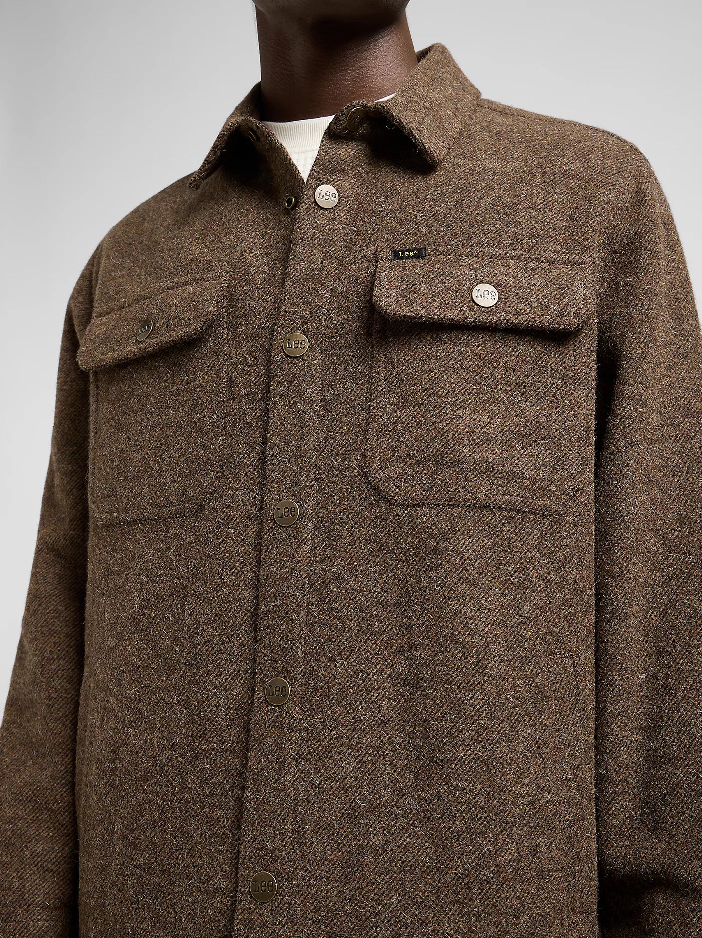 Overshirt in lana relaxed fit