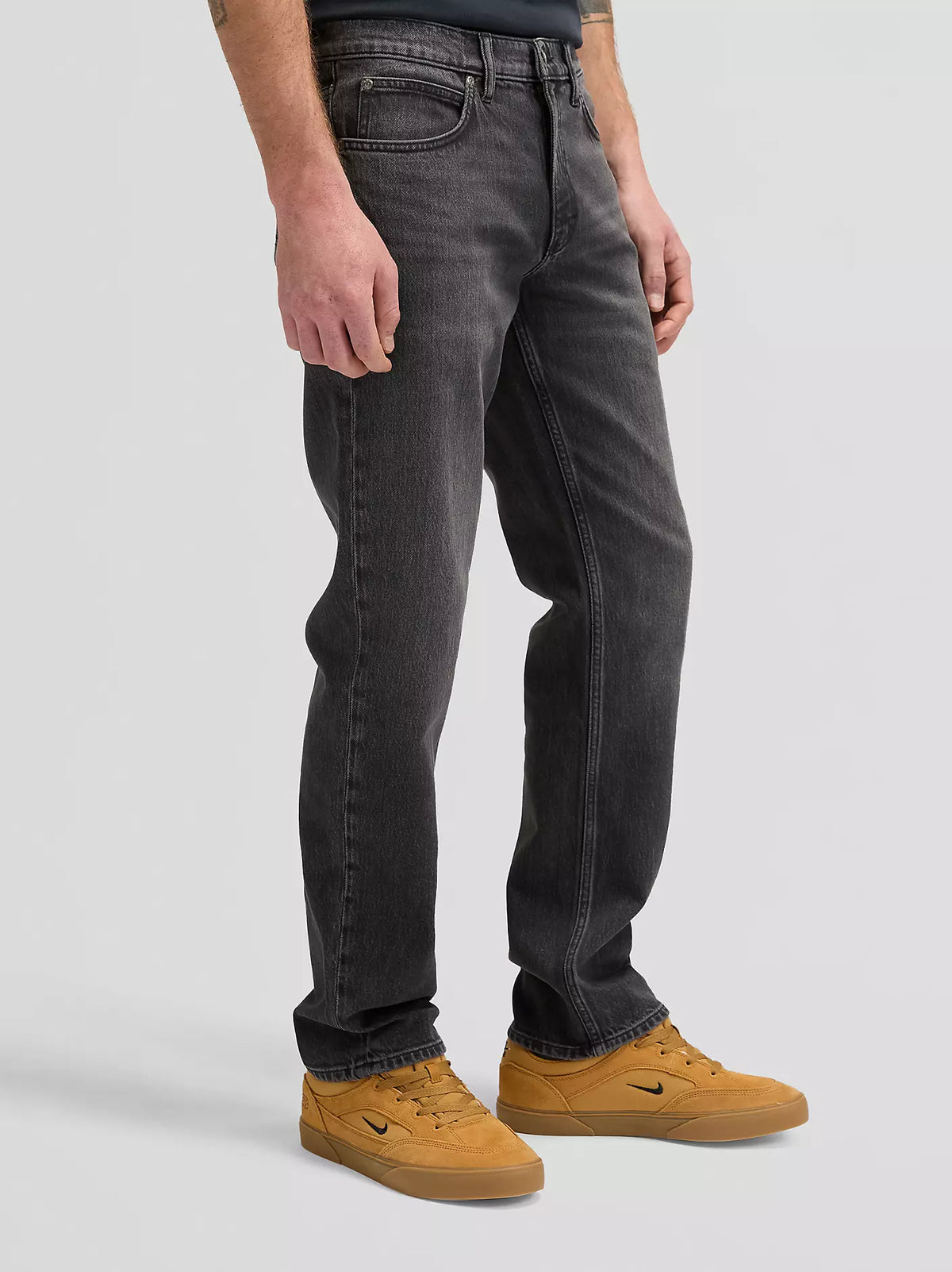 JEANS REGULAR STRAIGHT FIT IN COTONE NERO