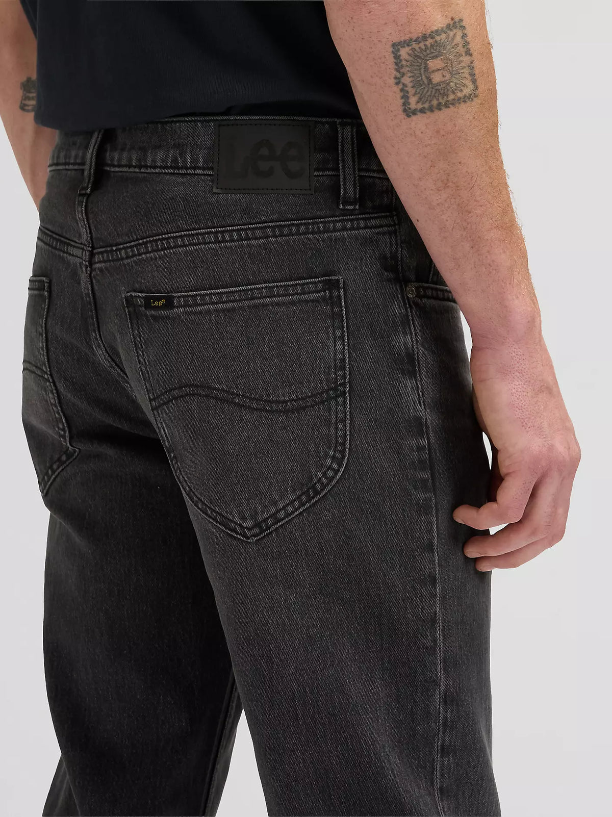 JEANS REGULAR STRAIGHT FIT IN COTONE NERO