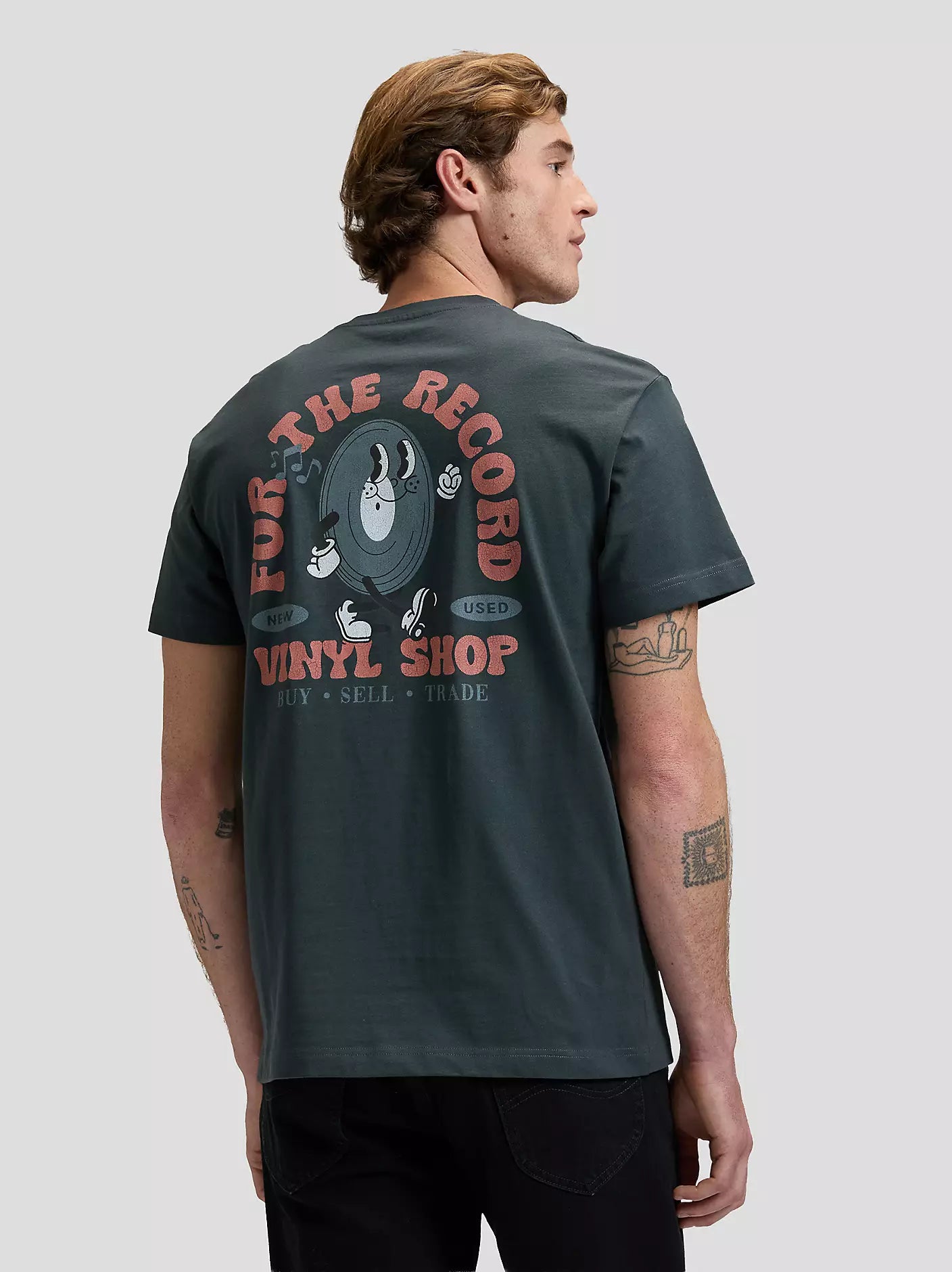 T-SHIRT VINYL IN COTONE WASHED BLACK