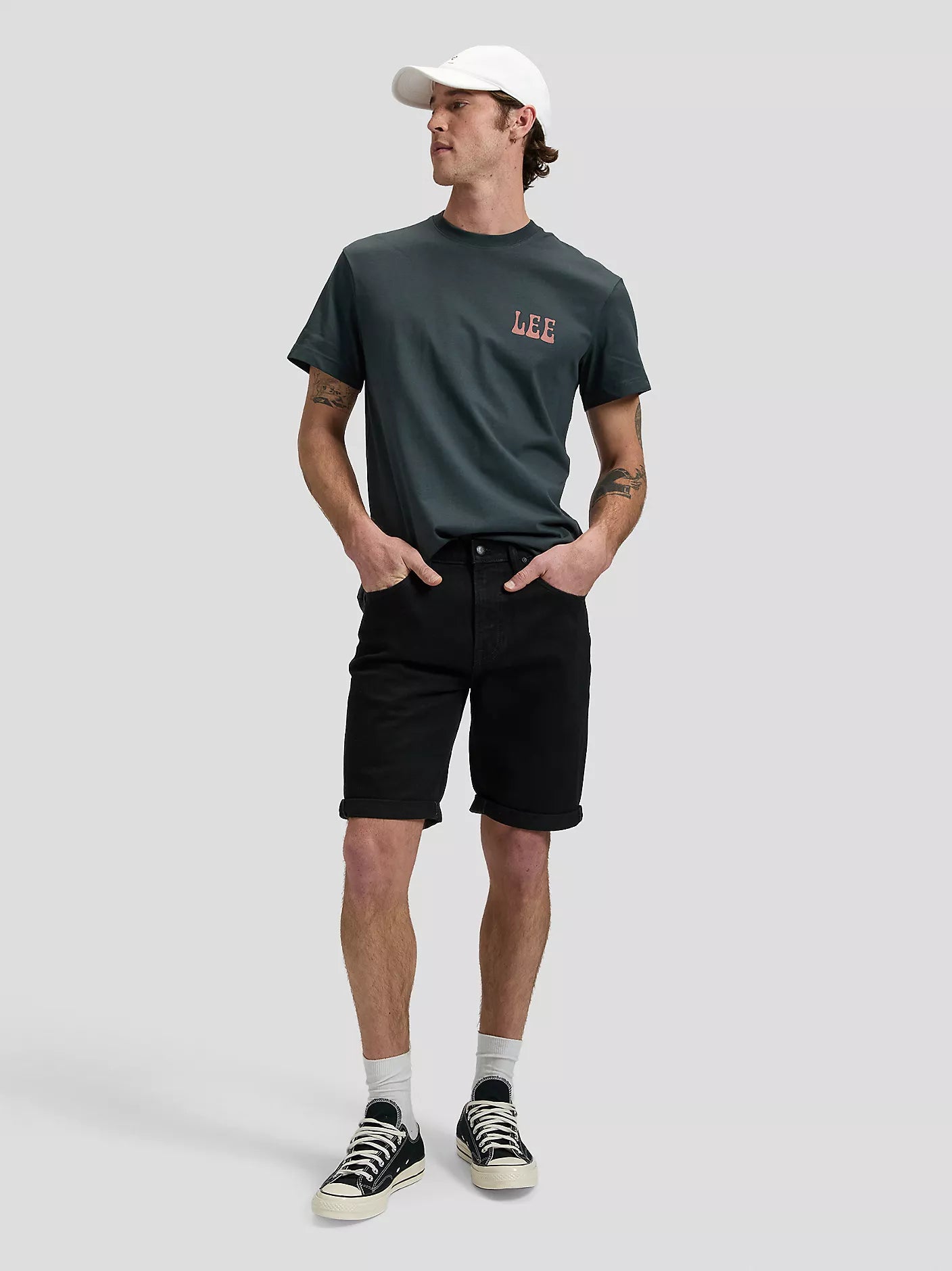T-SHIRT VINYL IN COTONE WASHED BLACK