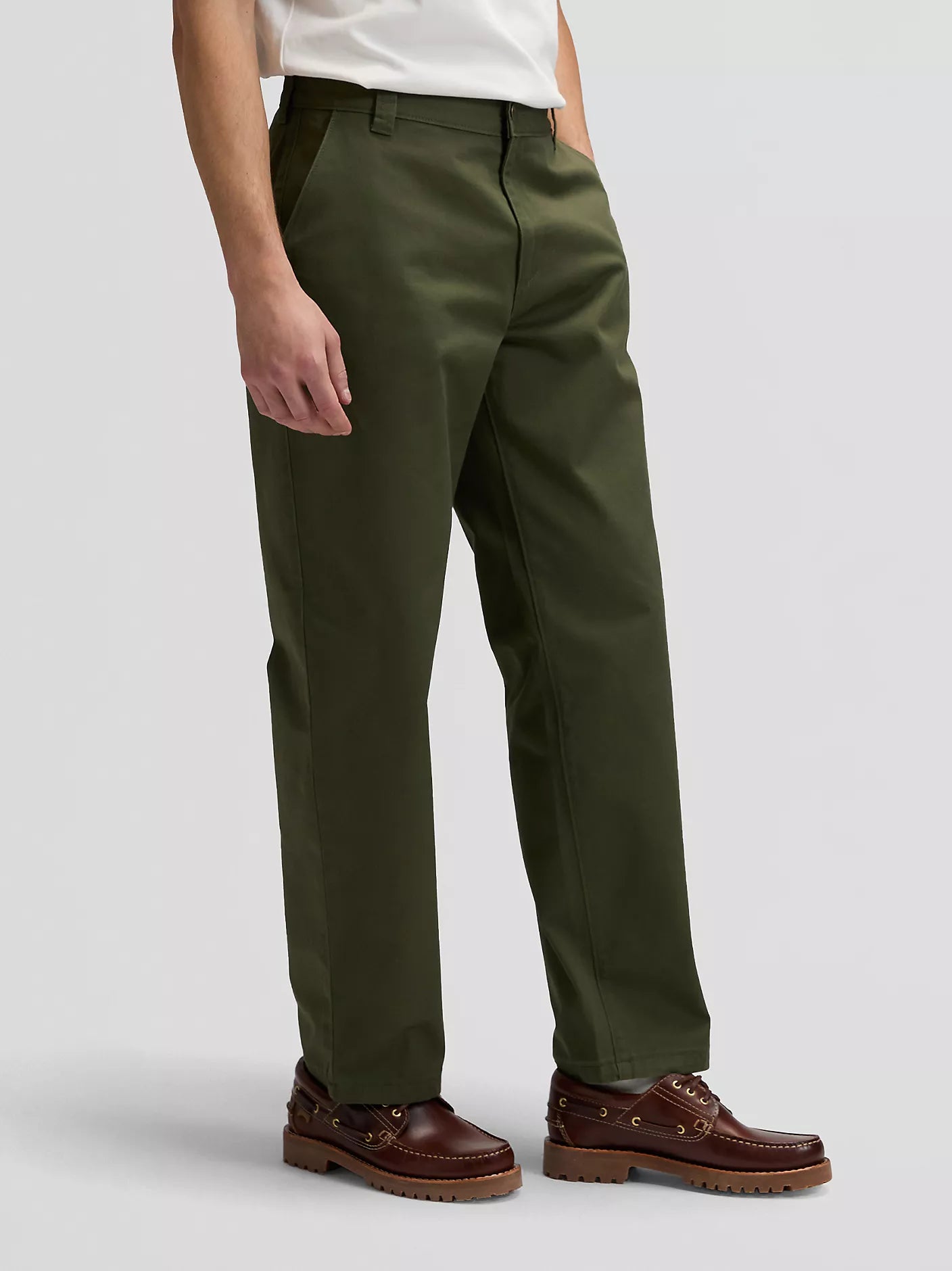 LOOSE WORKWEAR CHINO IN COTONE OAK MOSS
