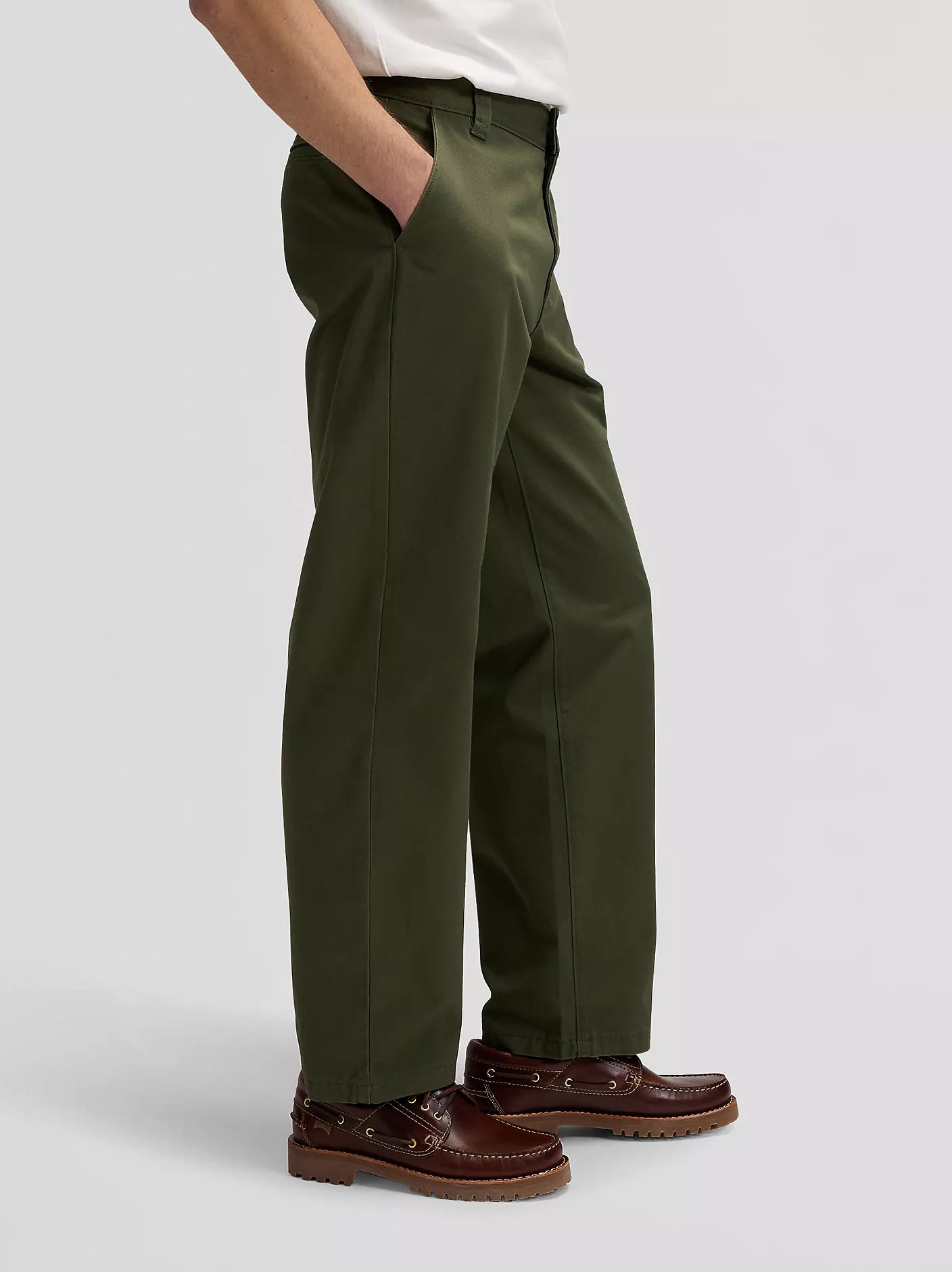 LOOSE WORKWEAR CHINO IN COTONE OAK MOSS