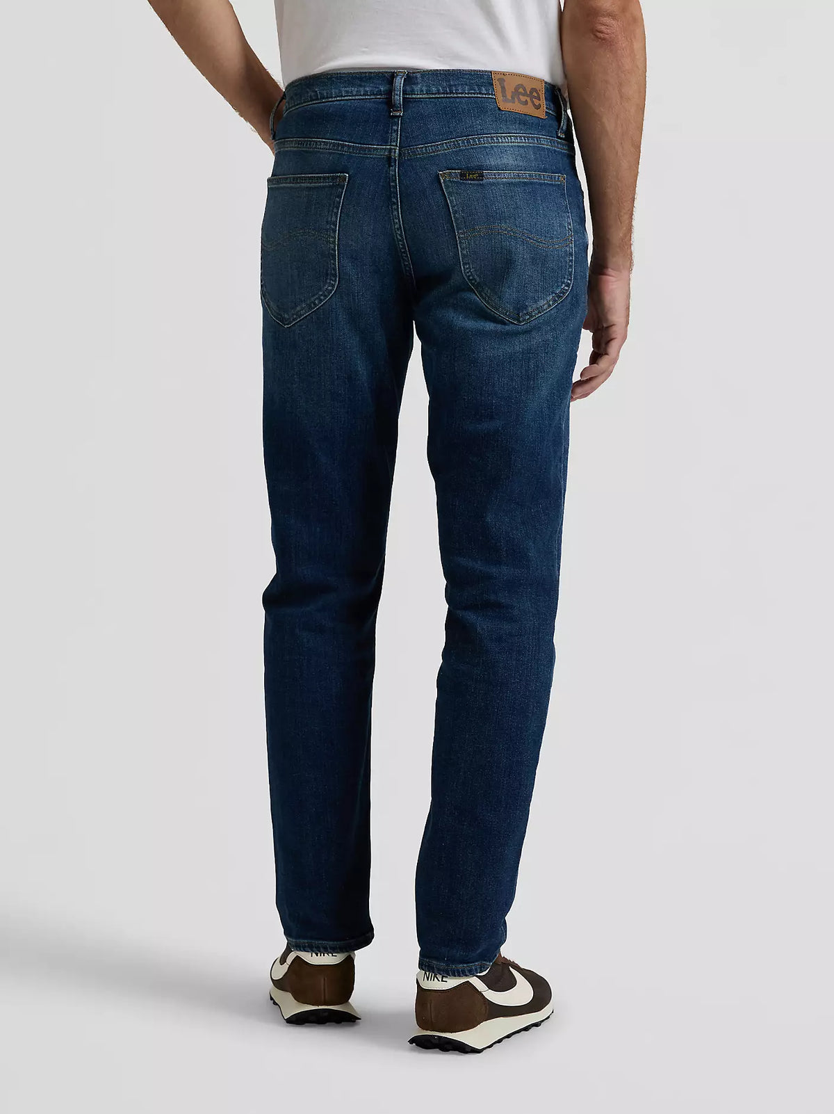 JEANS REGULAR TAPERED FIT IN COTONE BLU RUSTY
