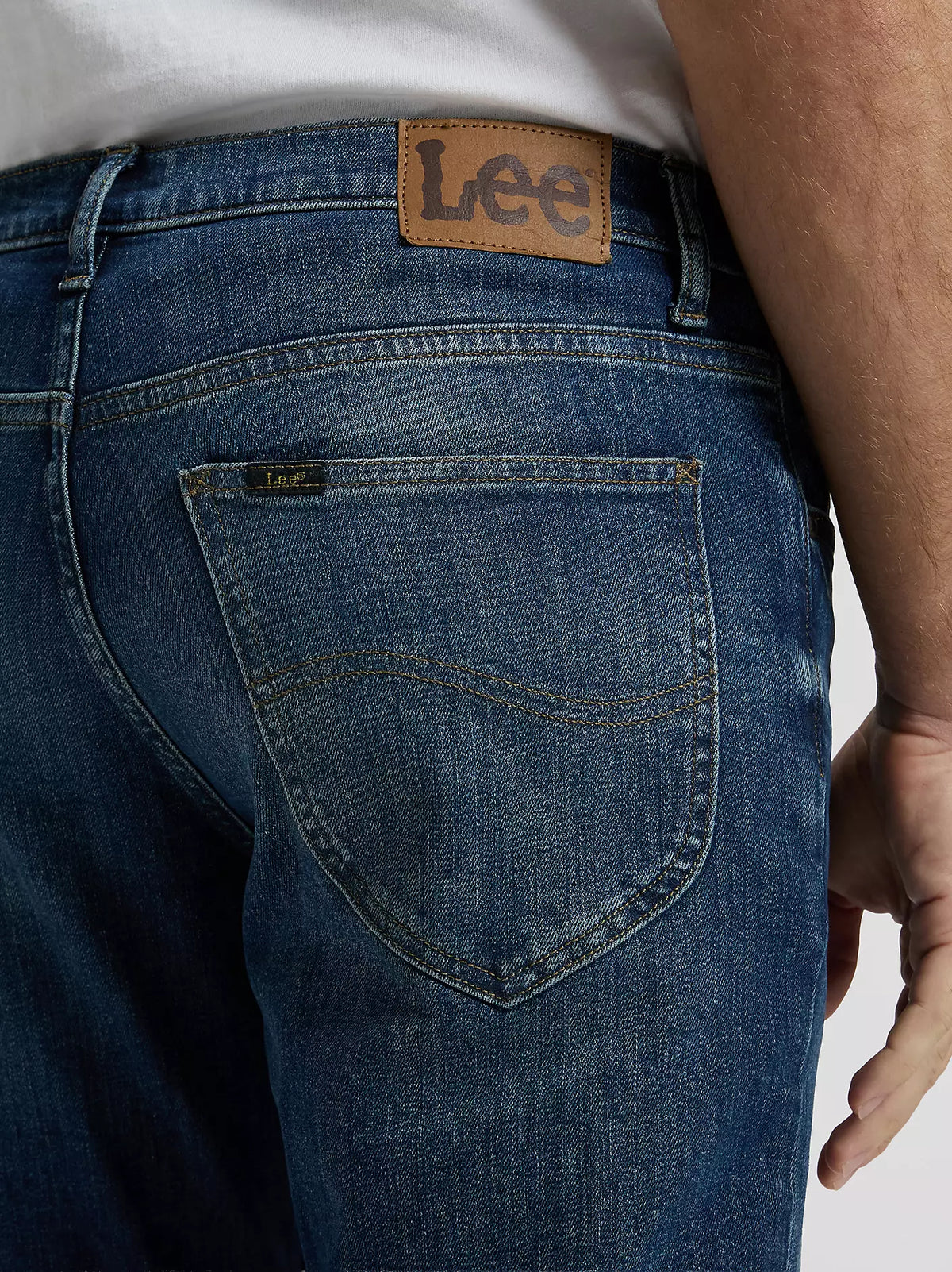 JEANS REGULAR TAPERED FIT IN COTONE BLU RUSTY