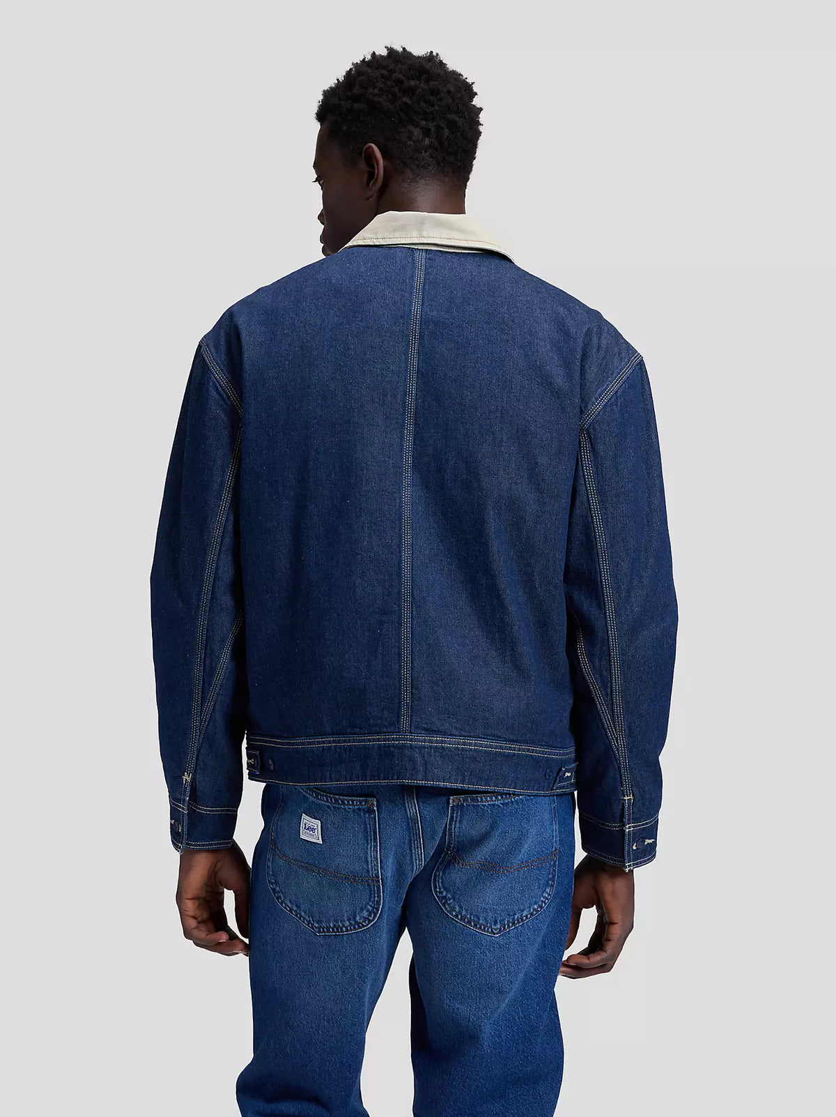 GIACCA DENIM IN COTONE BLU RINSE
