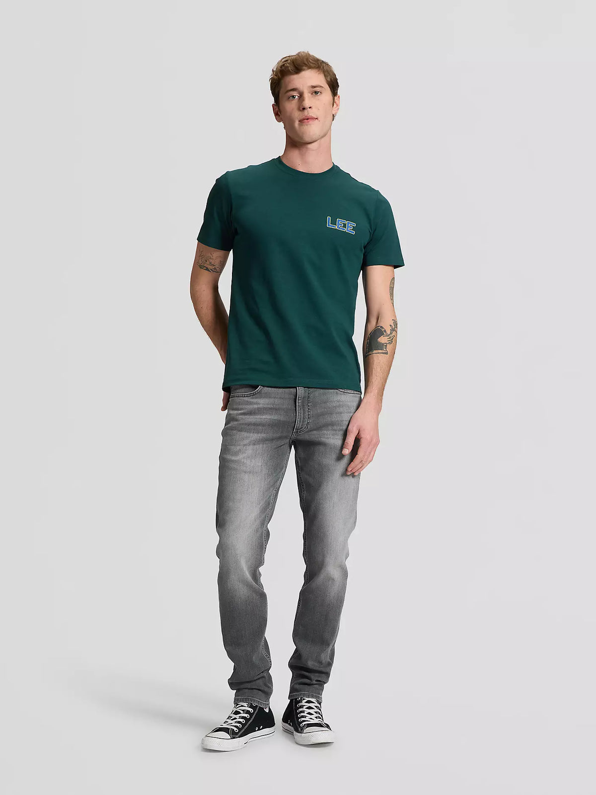 T-SHIRT REGULAR FIT IN COTONE VERDE BOSCO