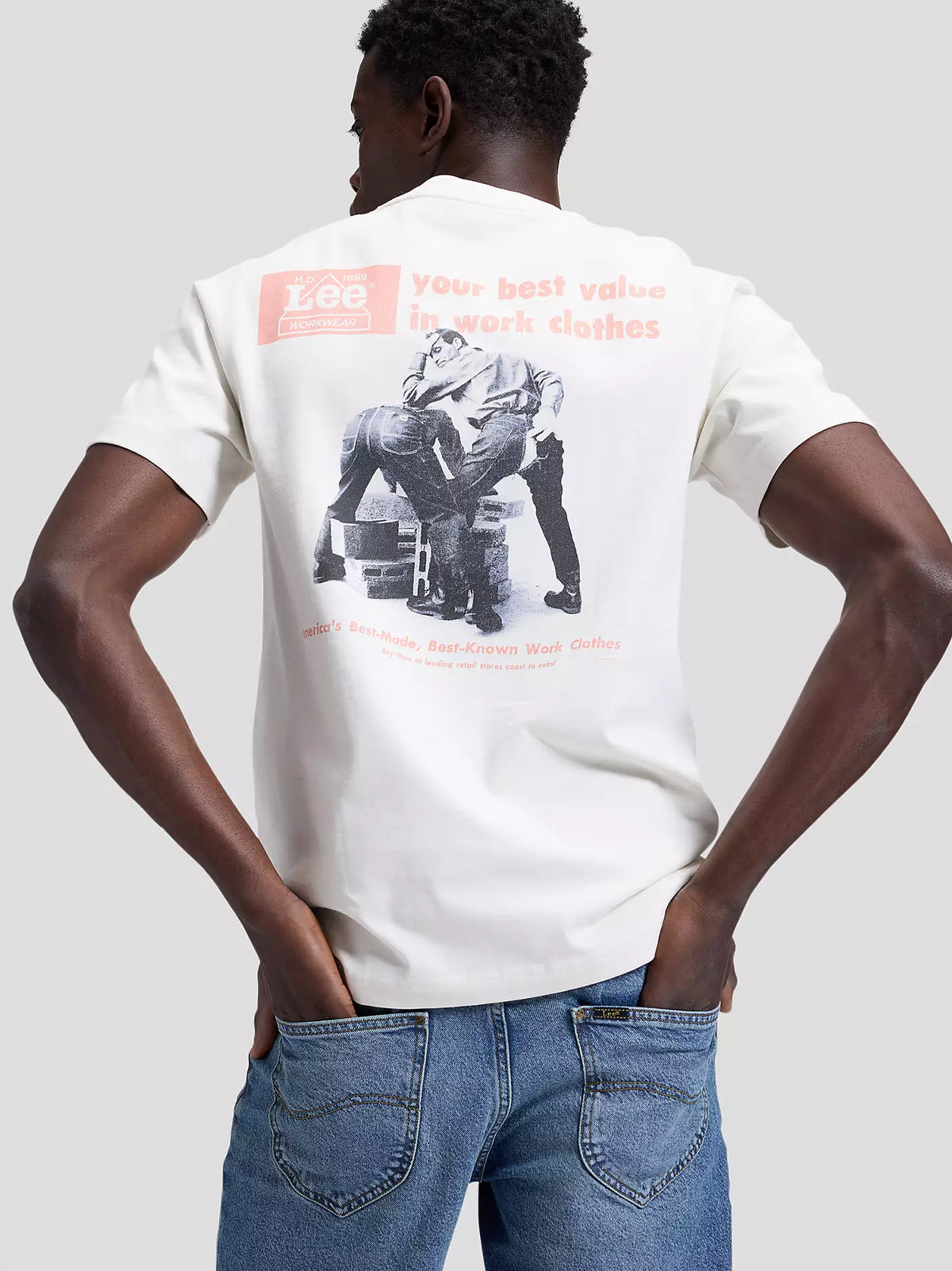 T-SHIRT CON GRAFICA IN COTONE ECRU