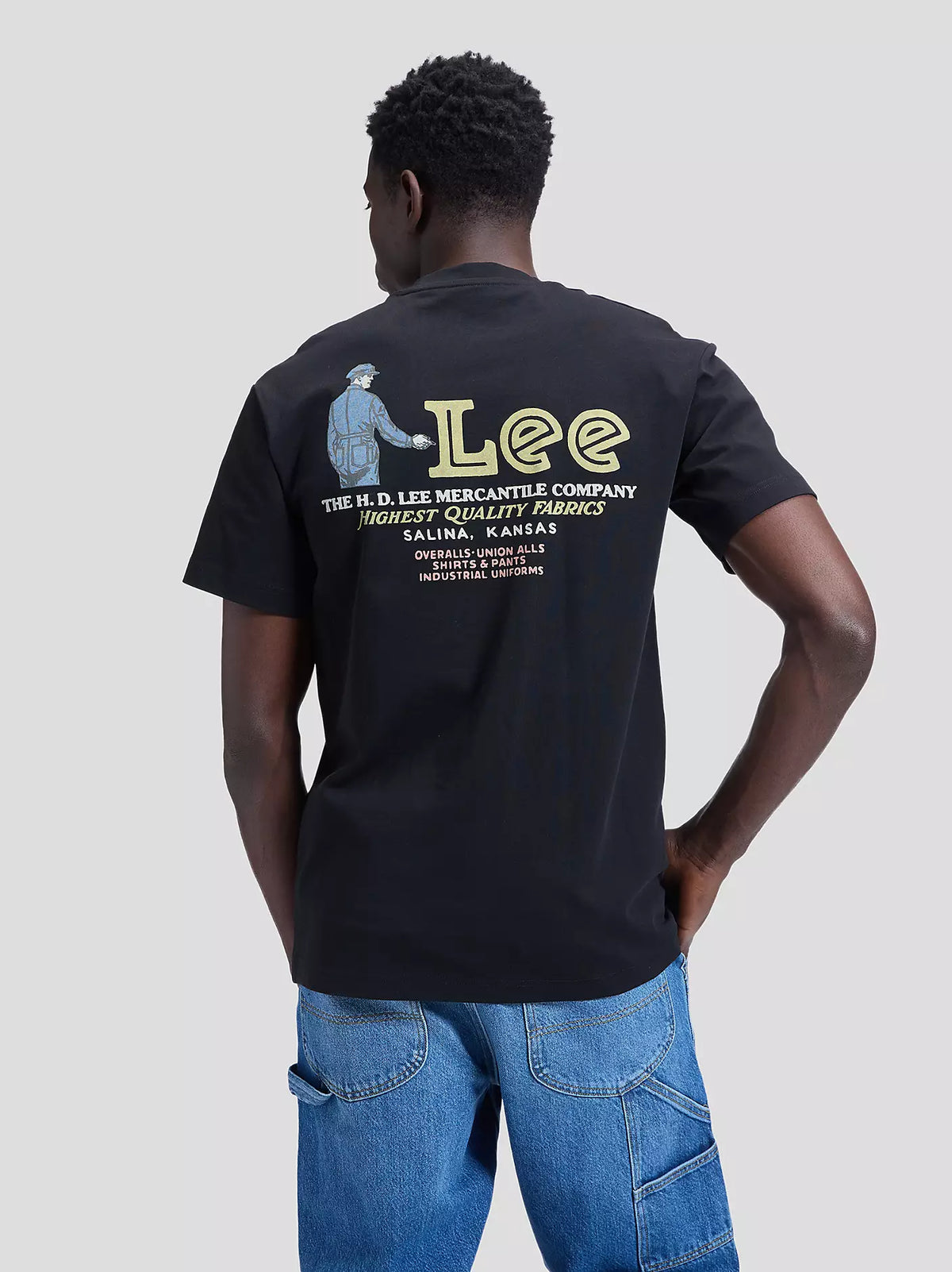 T-SHIRT CON GRAFICA IN COTONE NERO