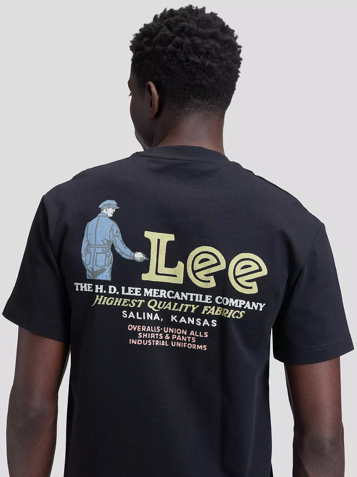 T-SHIRT CON GRAFICA IN COTONE NERO