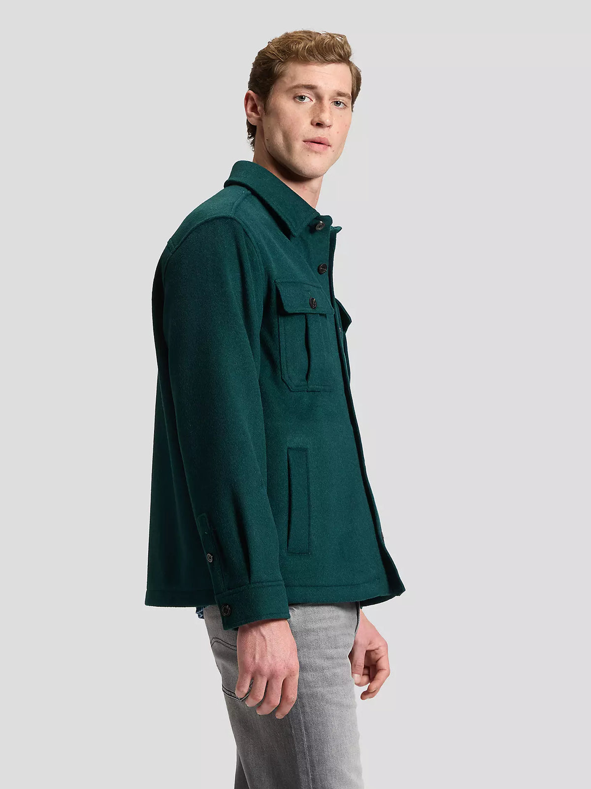 CAMICIA IN LANA VERDE BOSCO