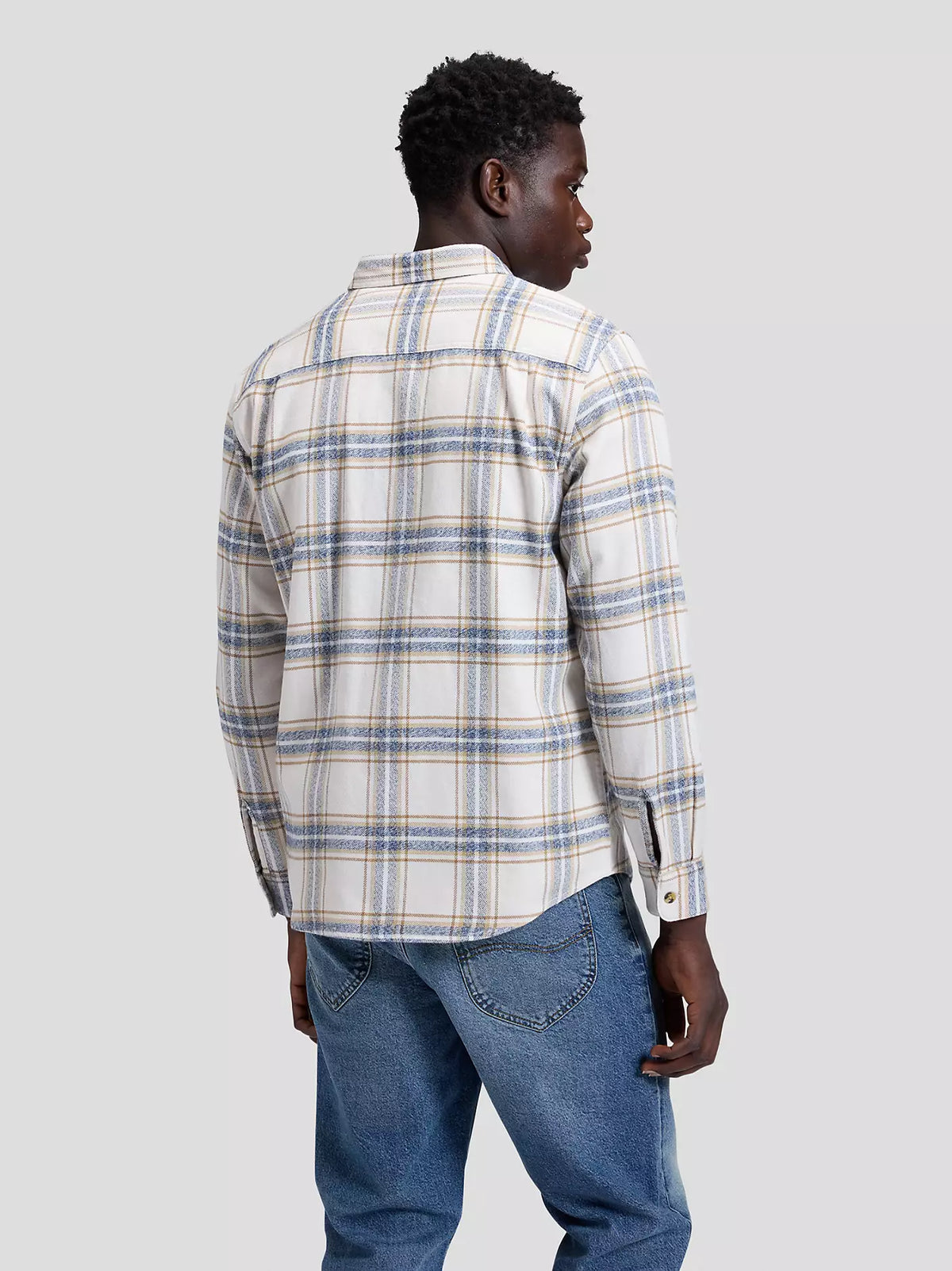CAMICIA A QUADRI IN COTONE ECRU