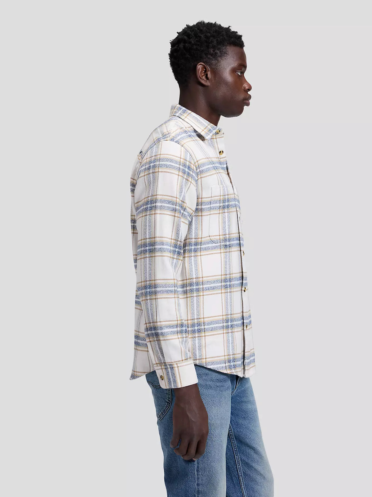CAMICIA A QUADRI IN COTONE ECRU