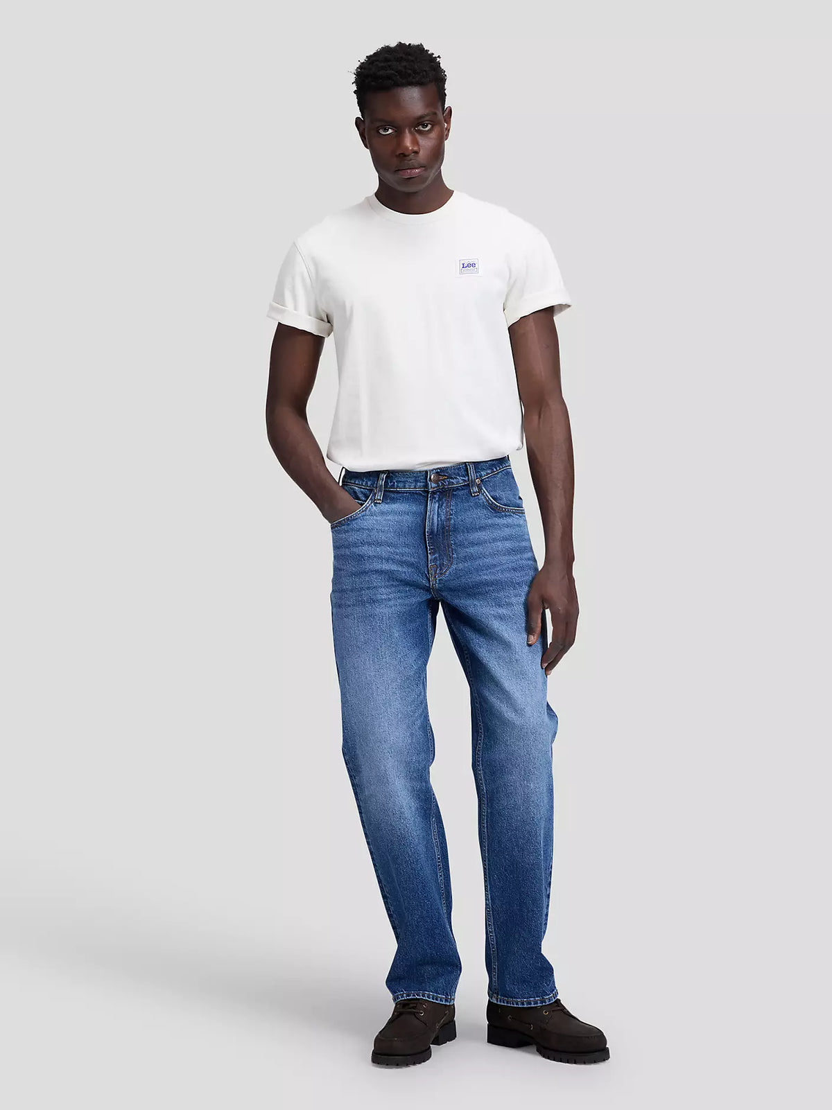 JEANS LOOSE STRAIGHT FIT IN COTONE BLU