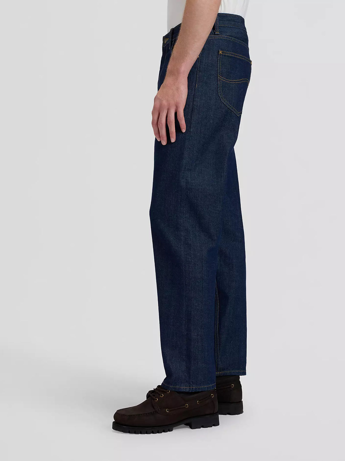 JEANS RELAXED TAPERED FIT IN COTONE BLU SCURO