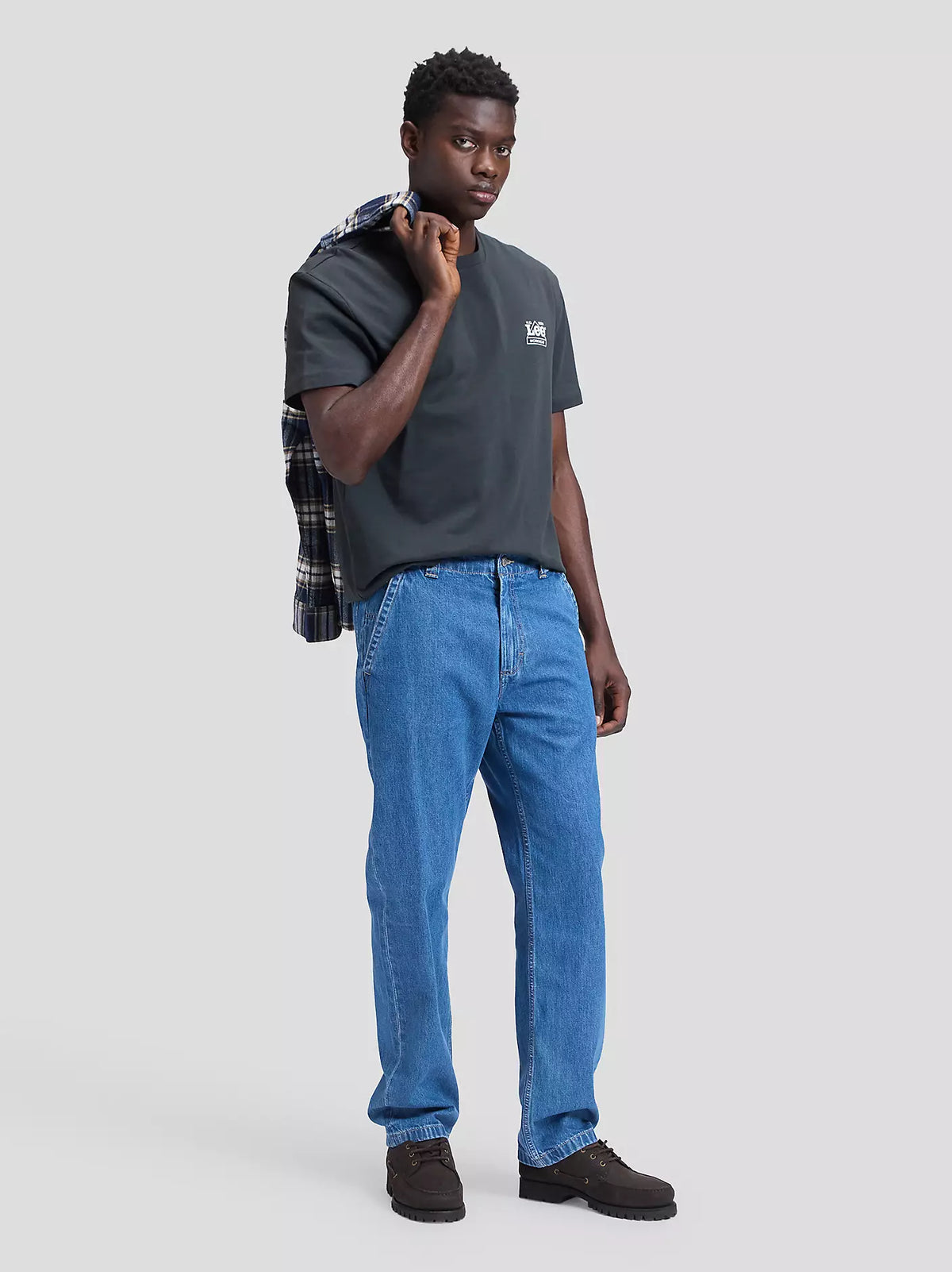 JEANS LOOSE CHINO FIT IN COTONE BLU