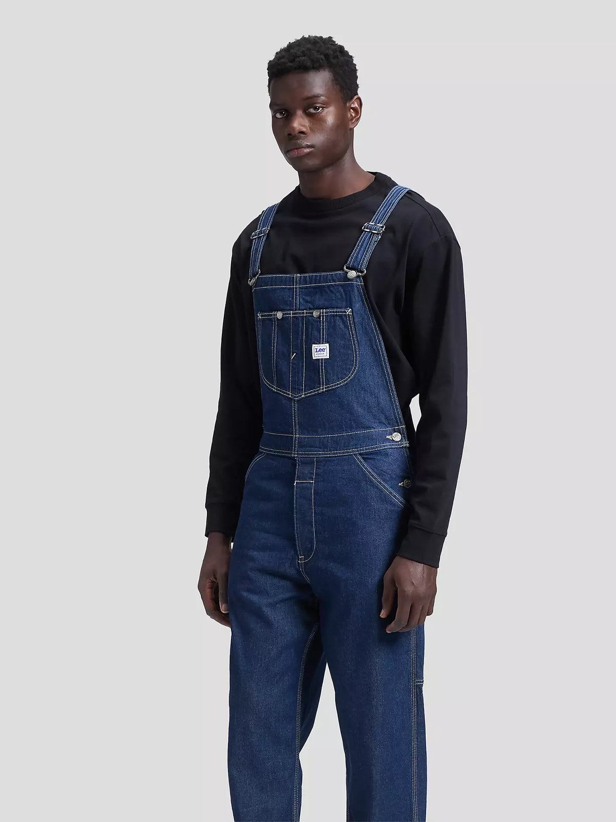 SALOPETTE RELAXED FIT IN COTONE BLU RINSE
