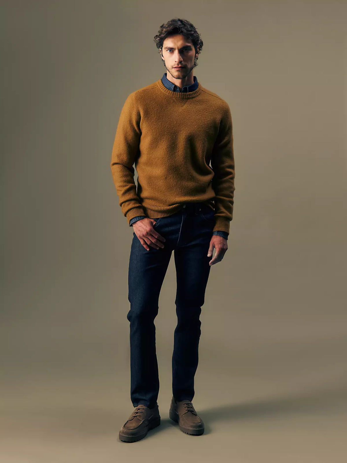 MAGLIONE IN PURA LANA GOLDEN TABACCO