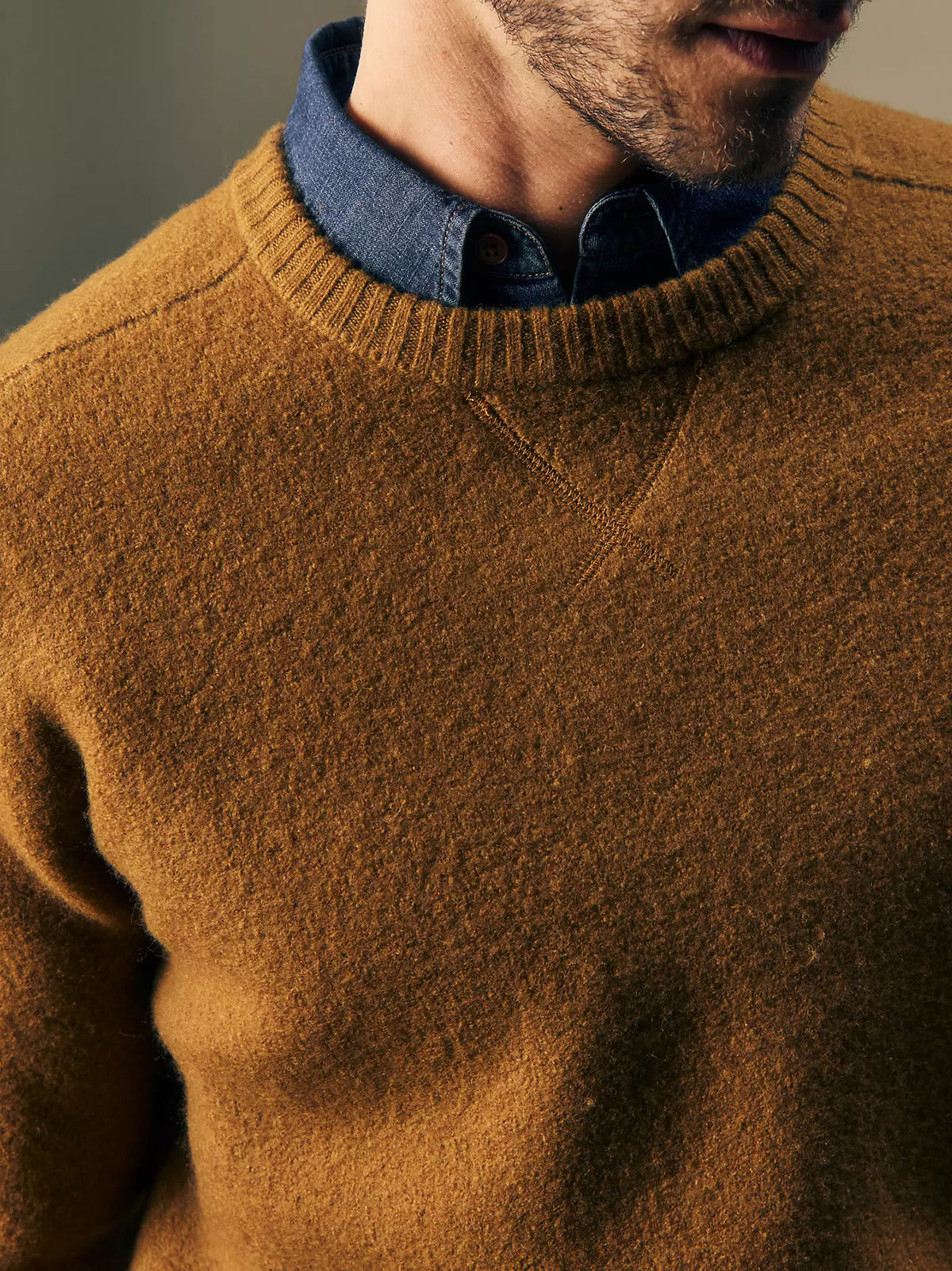 MAGLIONE IN PURA LANA GOLDEN TABACCO