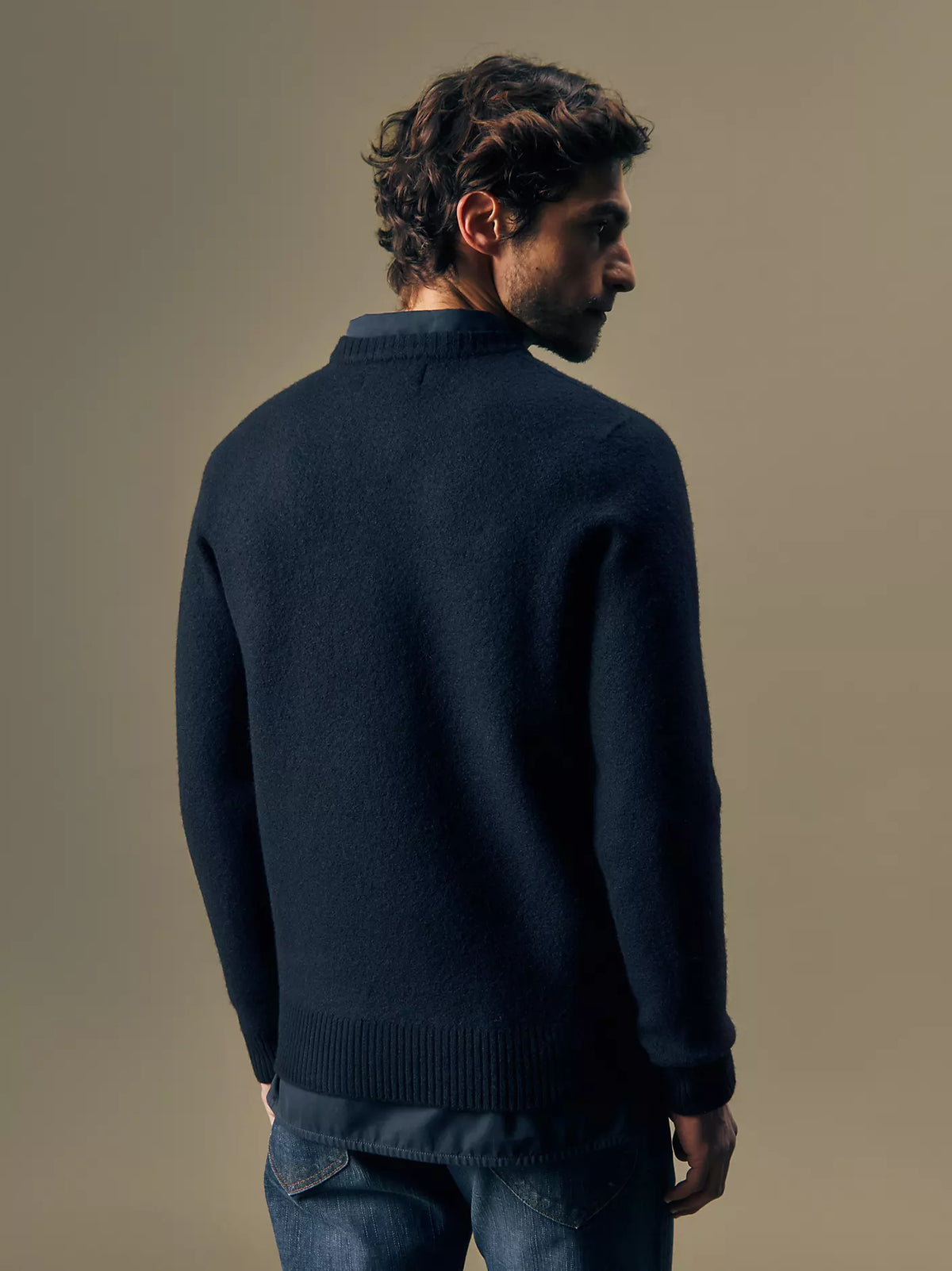 MAGLIONE IN PURA LANA BLU NAVY