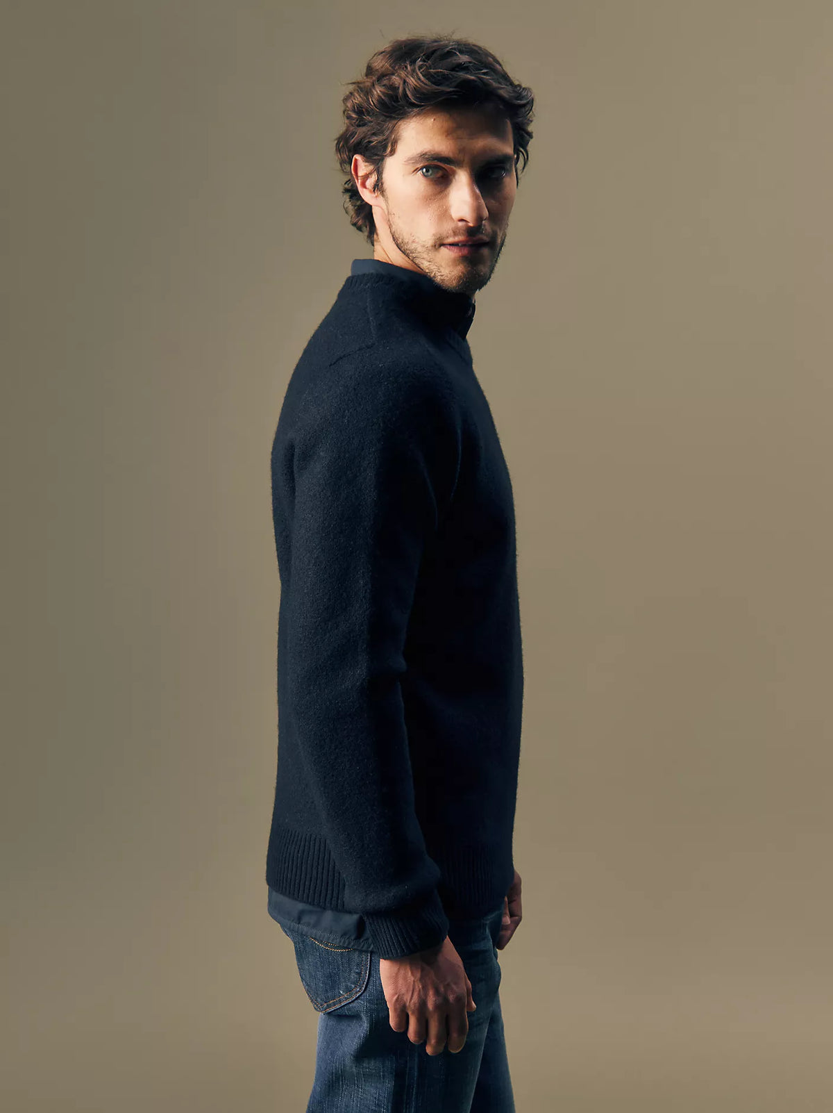 MAGLIONE IN PURA LANA BLU NAVY