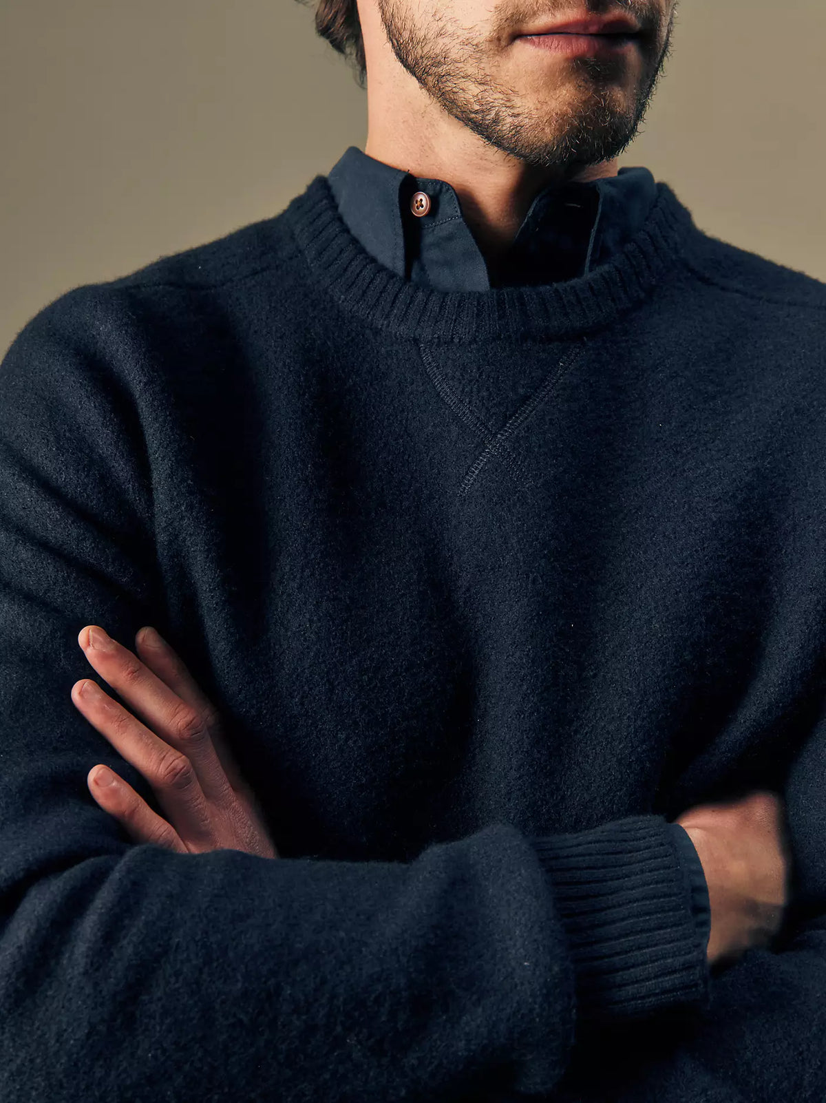 MAGLIONE IN PURA LANA BLU NAVY