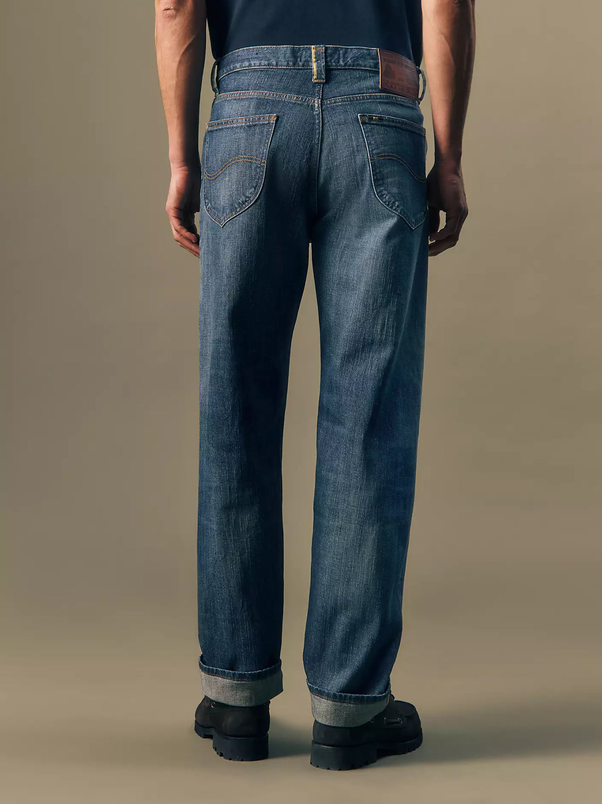 JEANS RELAXED TAPERED FIT IN COTONE BLU
