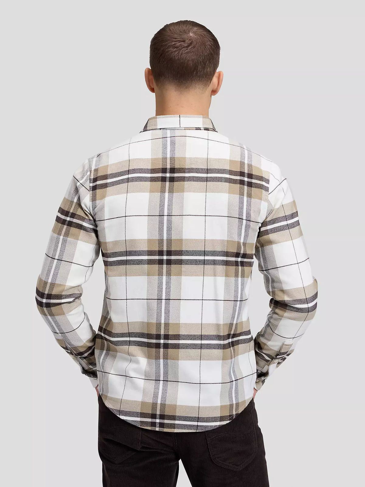 CAMICIA WESTERN IN COTONE BIANCO E MARRONE