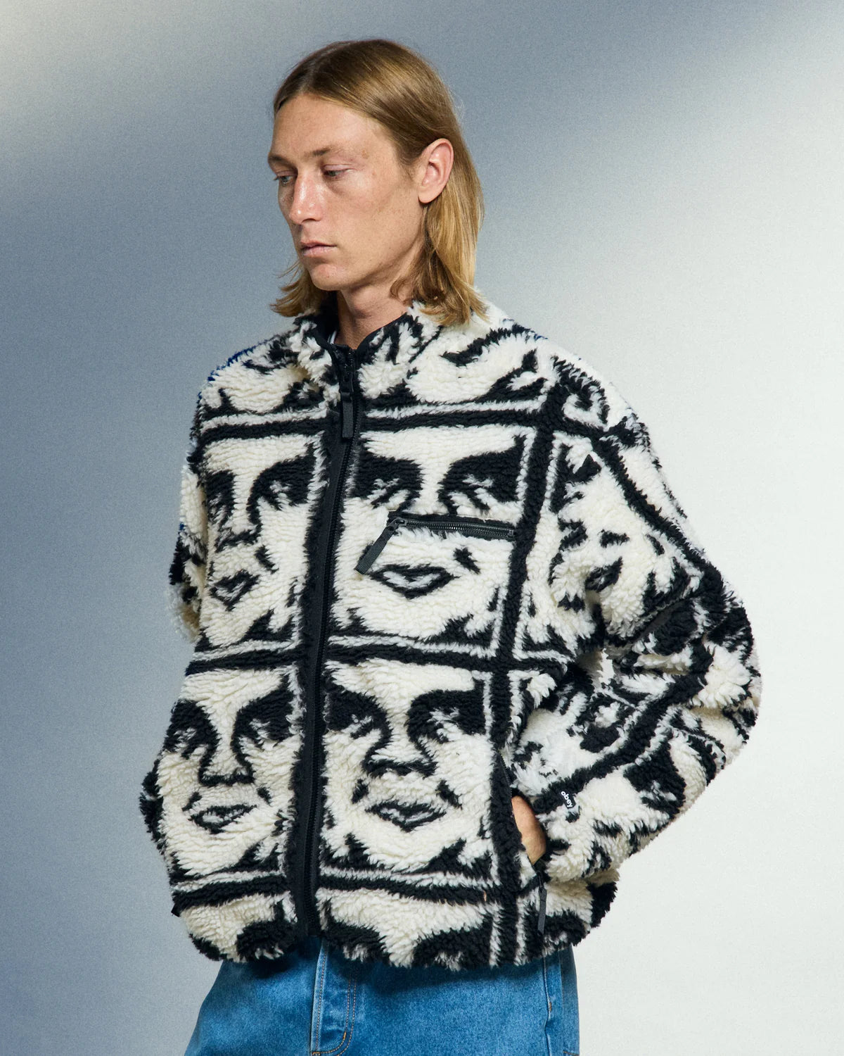 OBEY - REPEATED ICON SHERPA JACKET