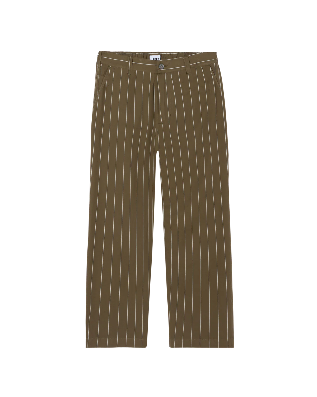PANTALONE A STRISCE IN COTONE MARRONE