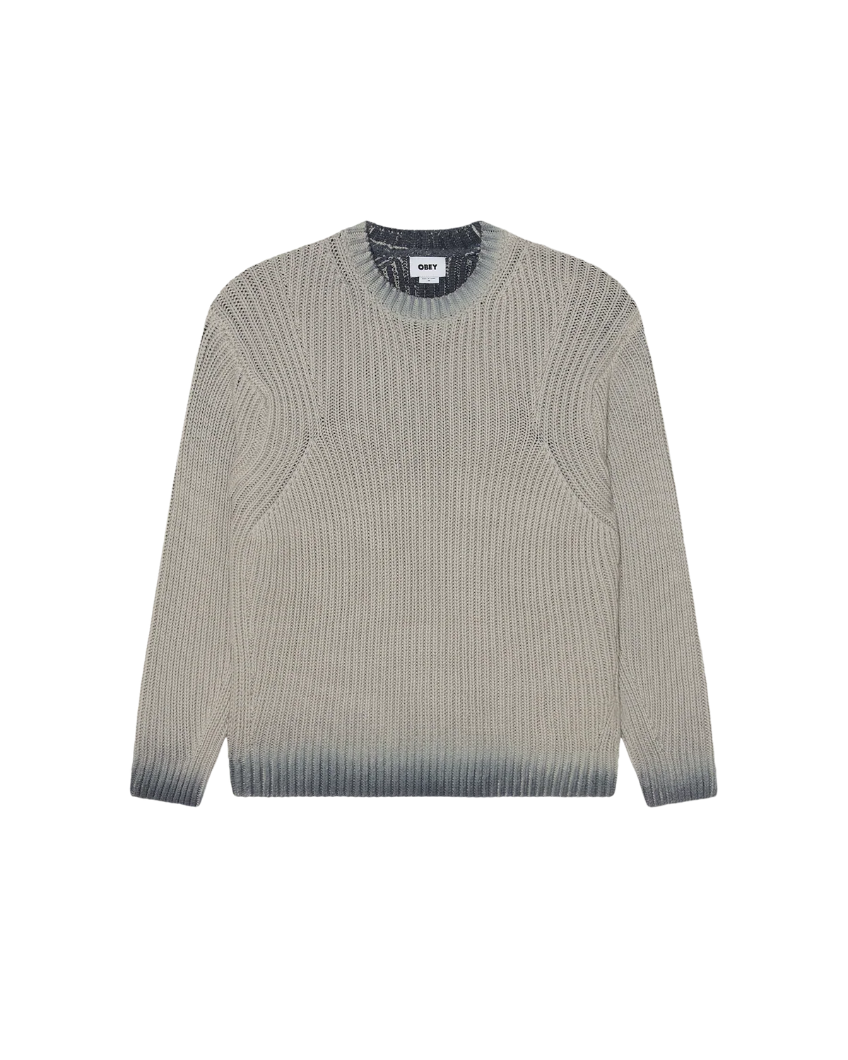 MAGLIONE A COSTE IN COTONE GRIGIO FADED WASH