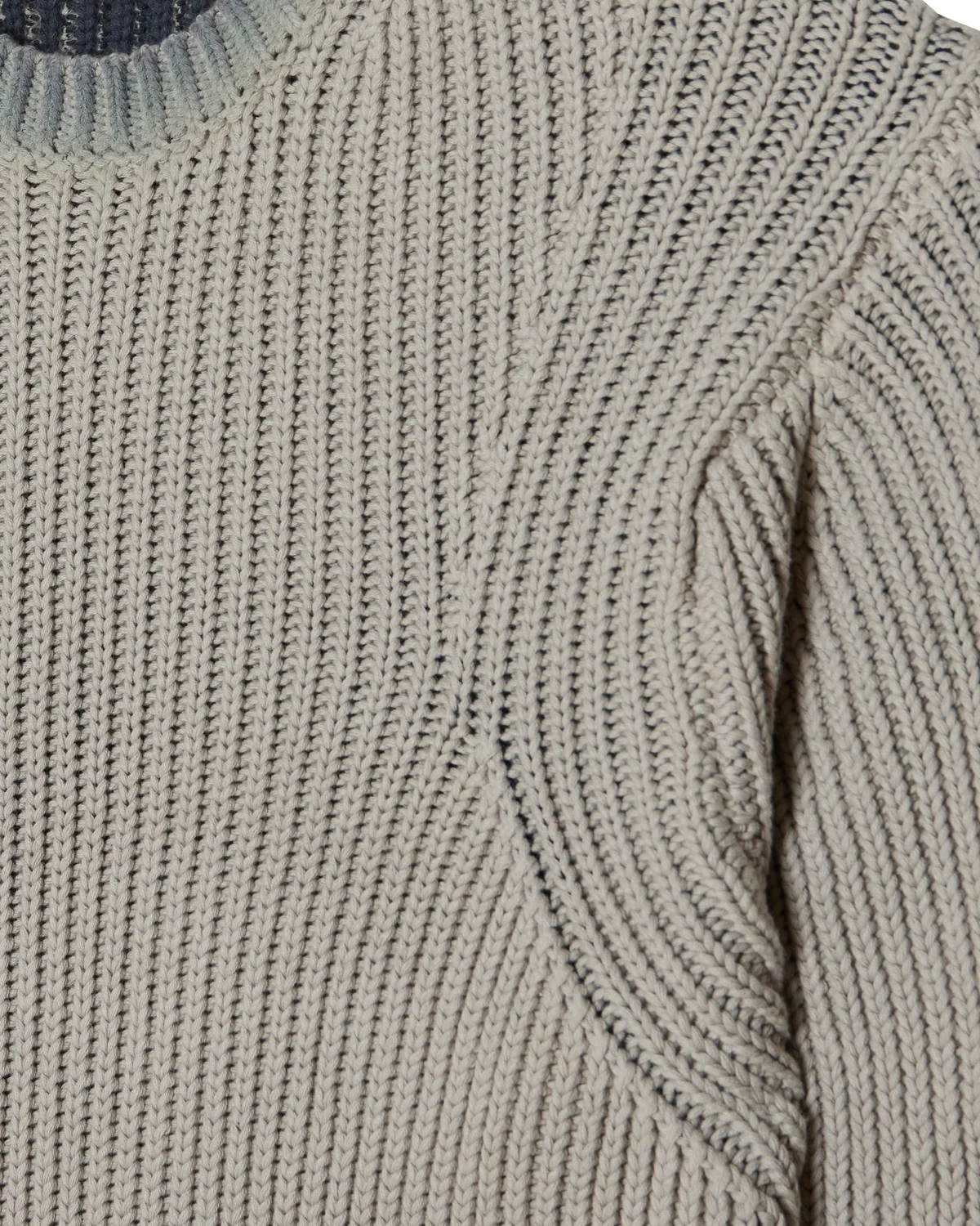 MAGLIONE A COSTE IN COTONE GRIGIO FADED WASH