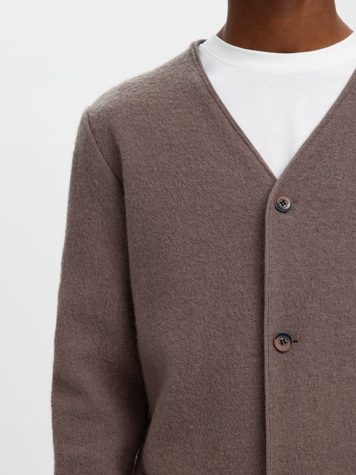 CARDIGAN IN LANA GRIGIO