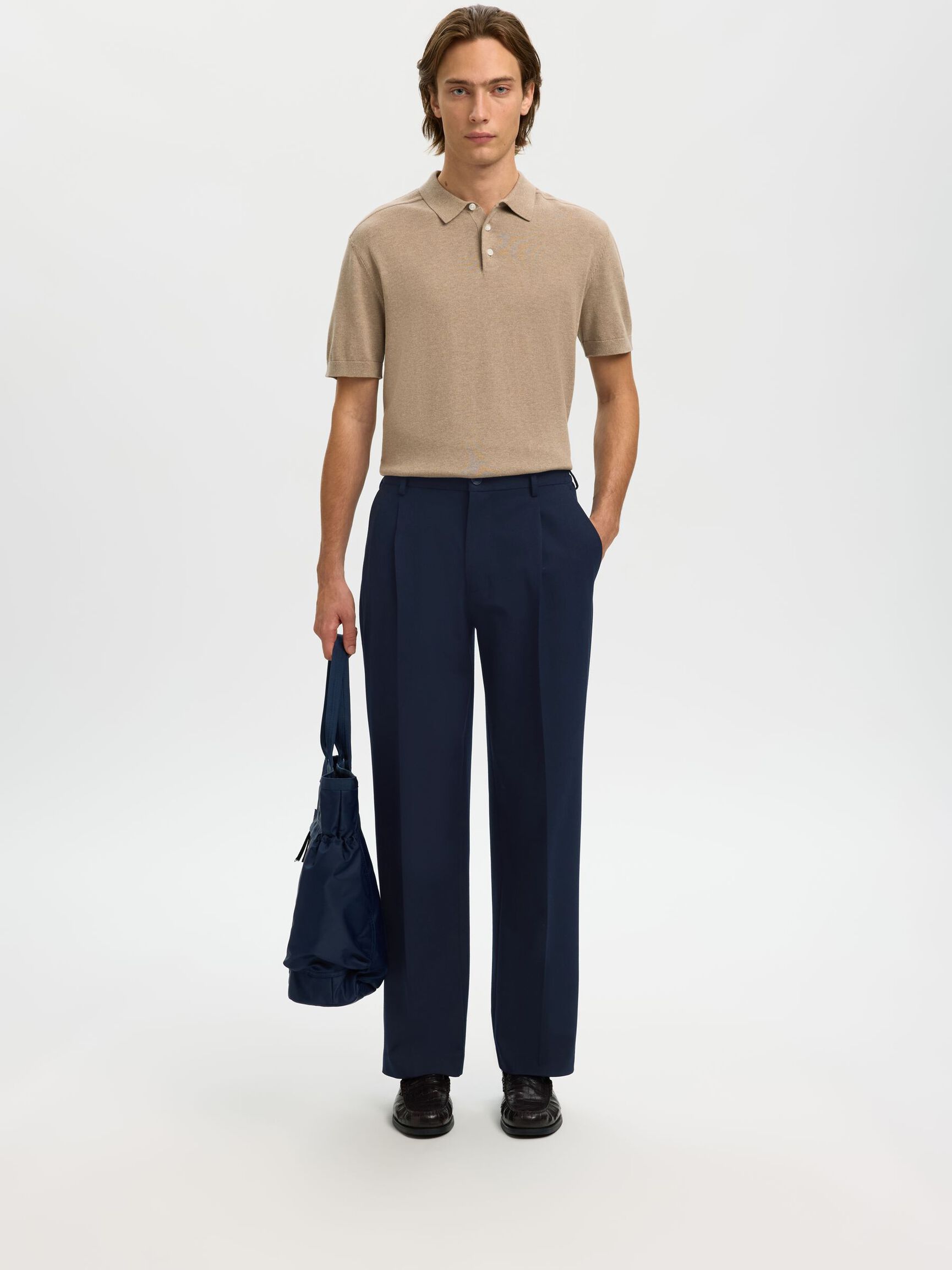 CHINO CON COULISSE RELAXED NAVY