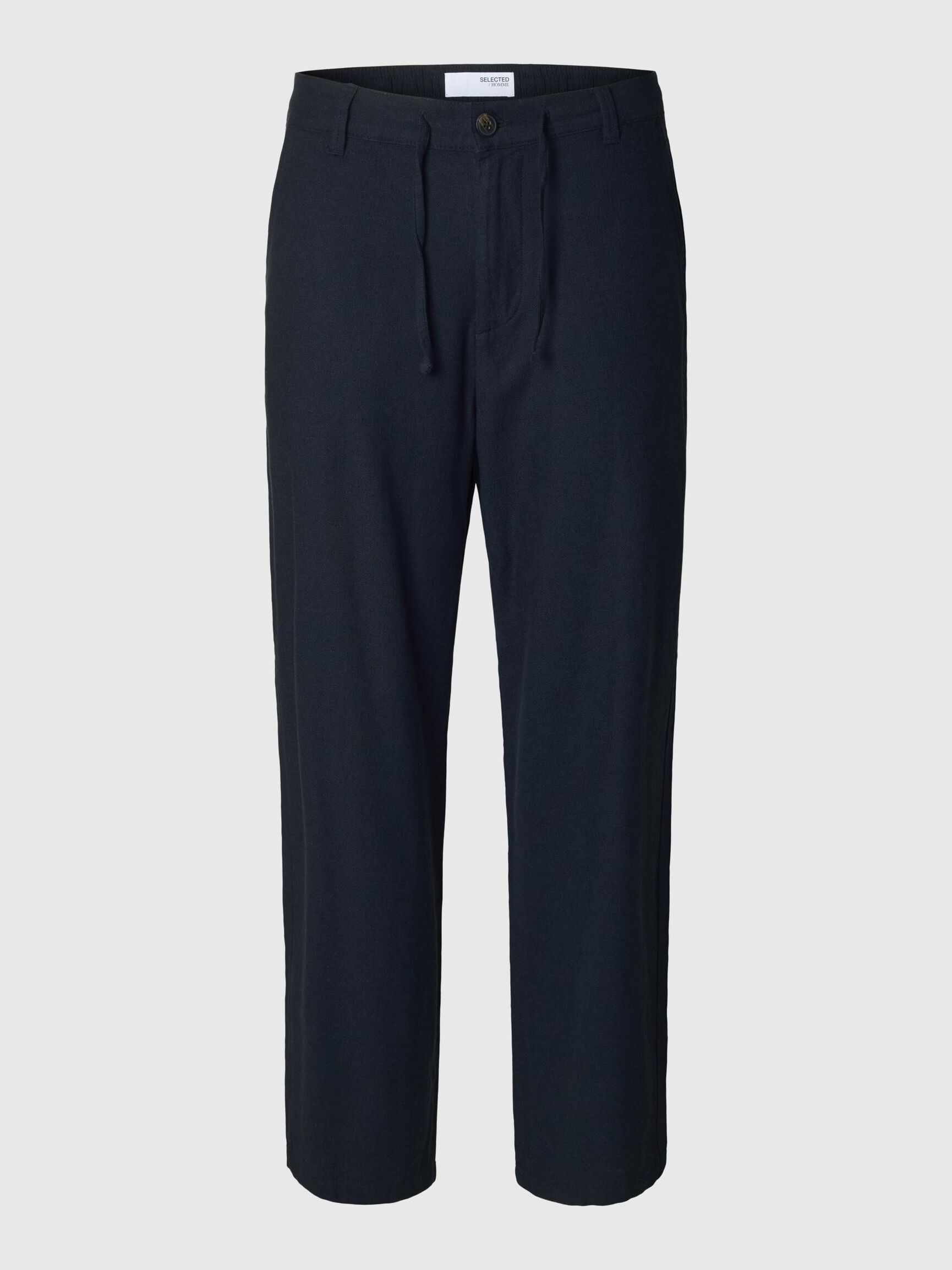 PANTALONI LOOSE FIT IN MISTO LINO NERI