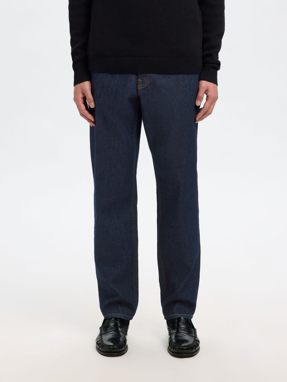 JEANS TAPERED FIT IN COTONE BLU SCURO