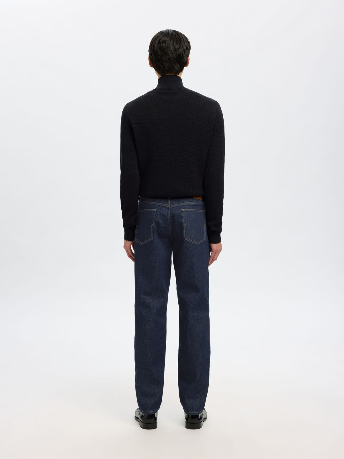 JEANS TAPERED FIT IN COTONE BLU SCURO