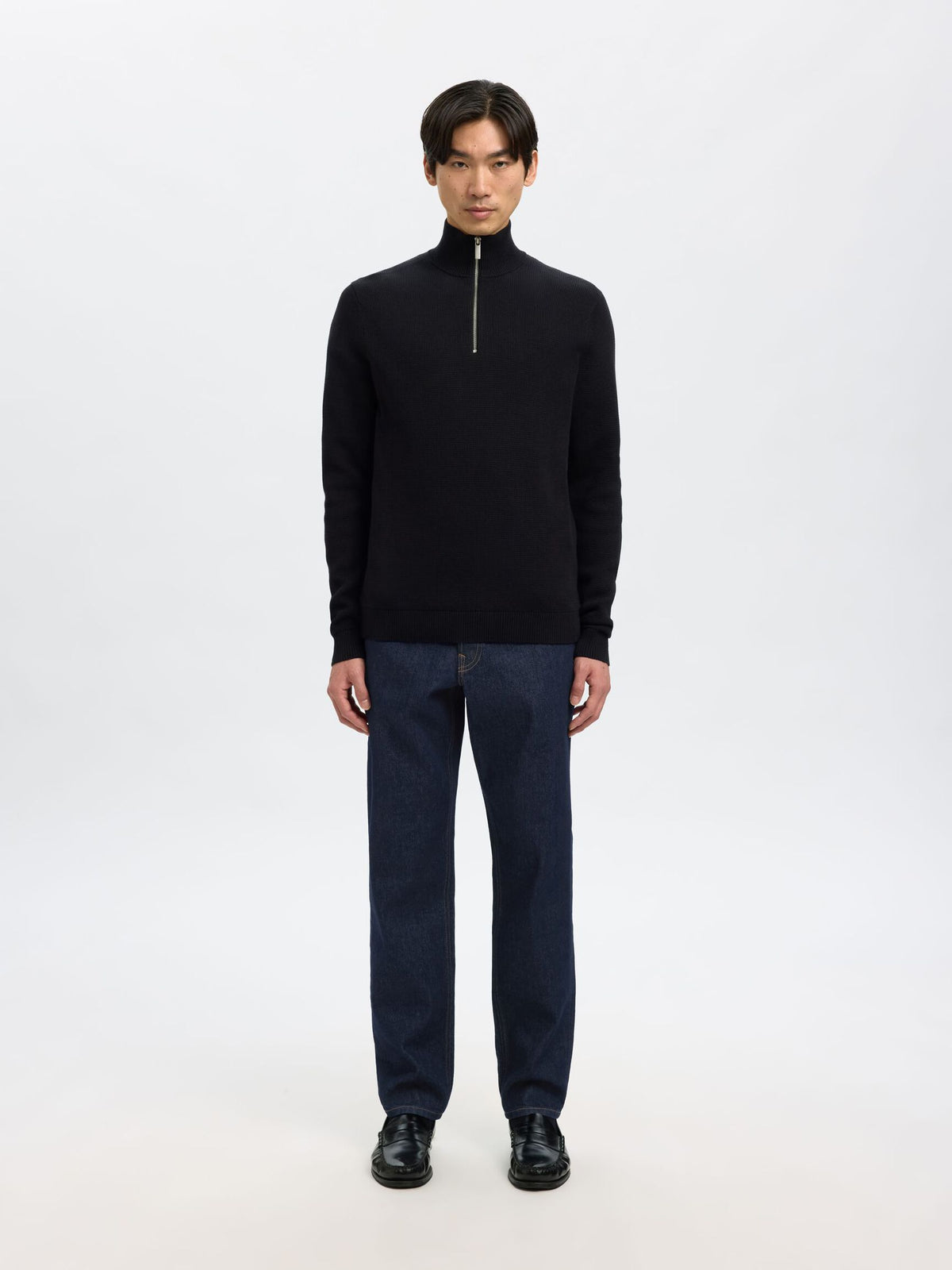 JEANS TAPERED FIT IN COTONE BLU SCURO