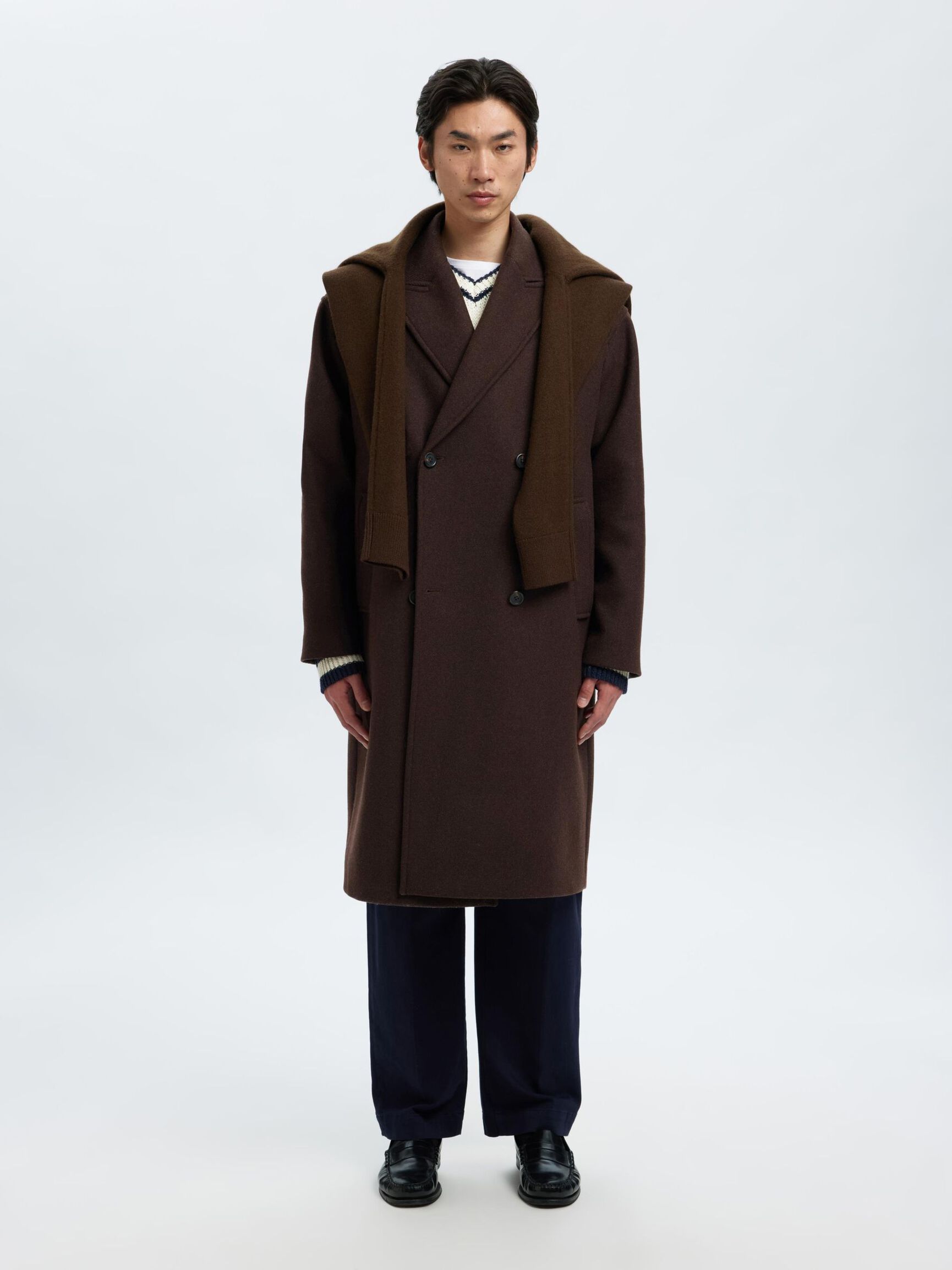 CAPPOTTO OVERSIZE IN LANA MANTECO MARRONE