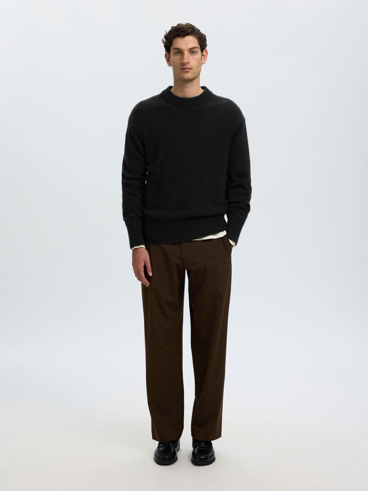 MAGLIONE IN LANA E CASHMERE NERO
