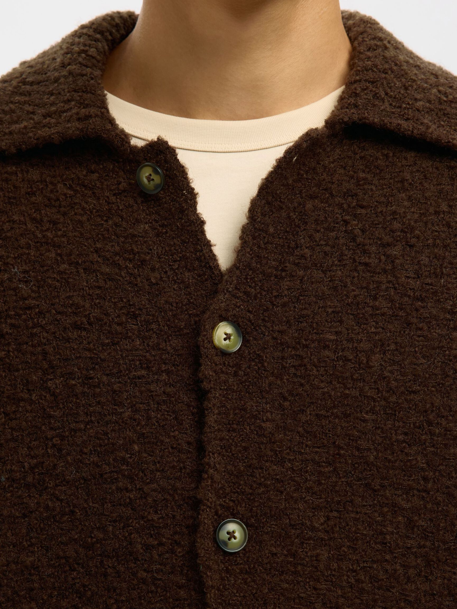 RELAXED CARDIGAN  POLO BOUCLE